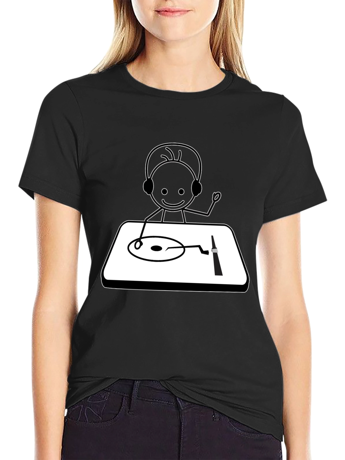 DJ Stick Figure Graphic Tee