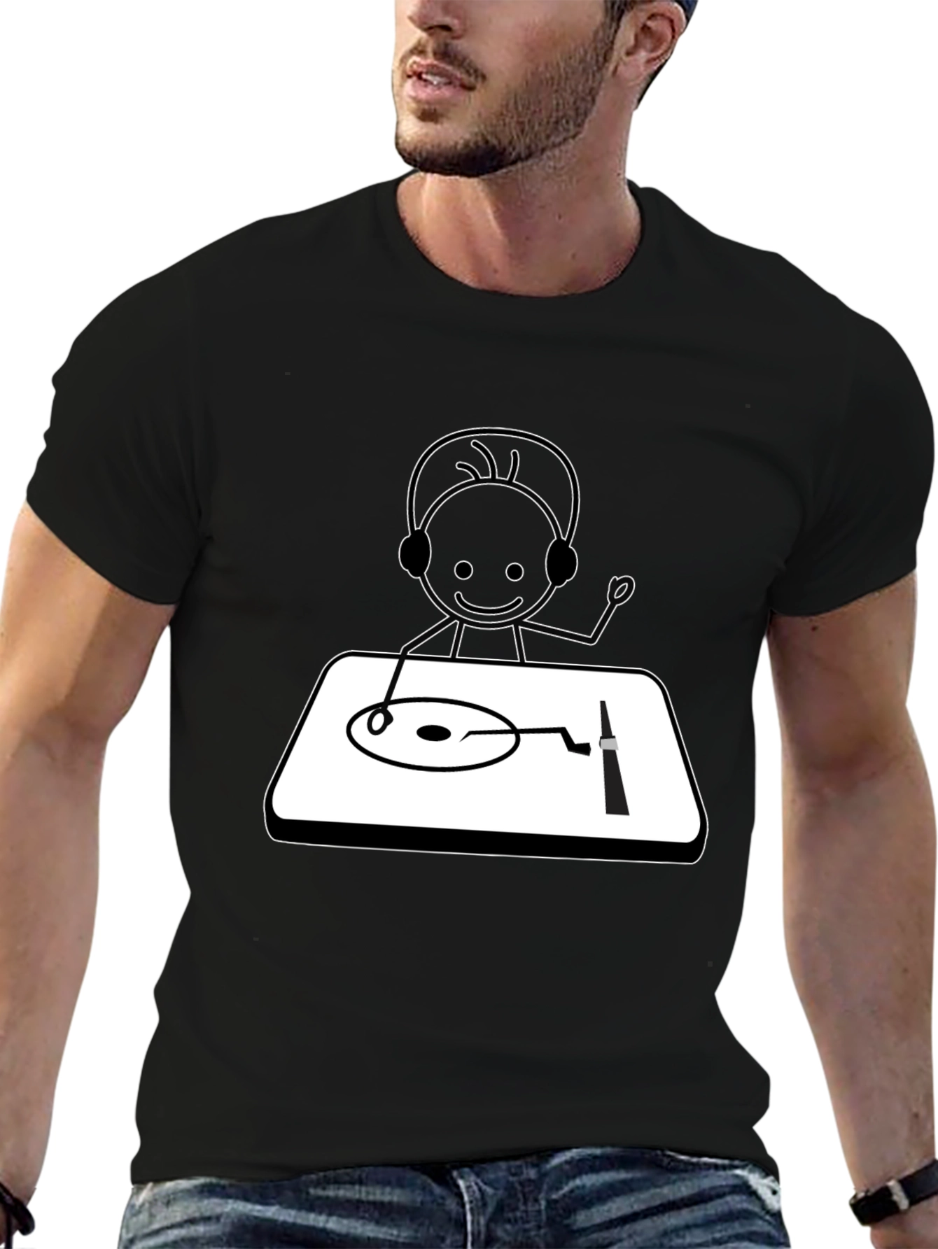 DJ Stick Figure Graphic Tee