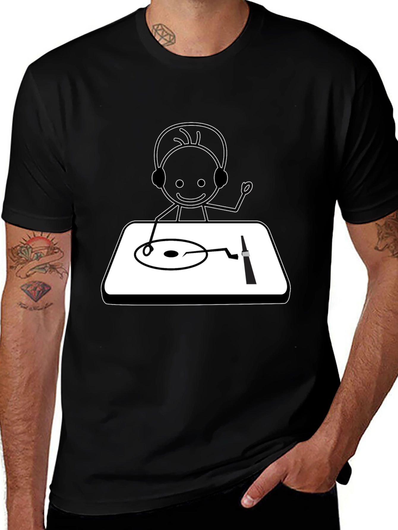 DJ Stick Figure Graphic Tee