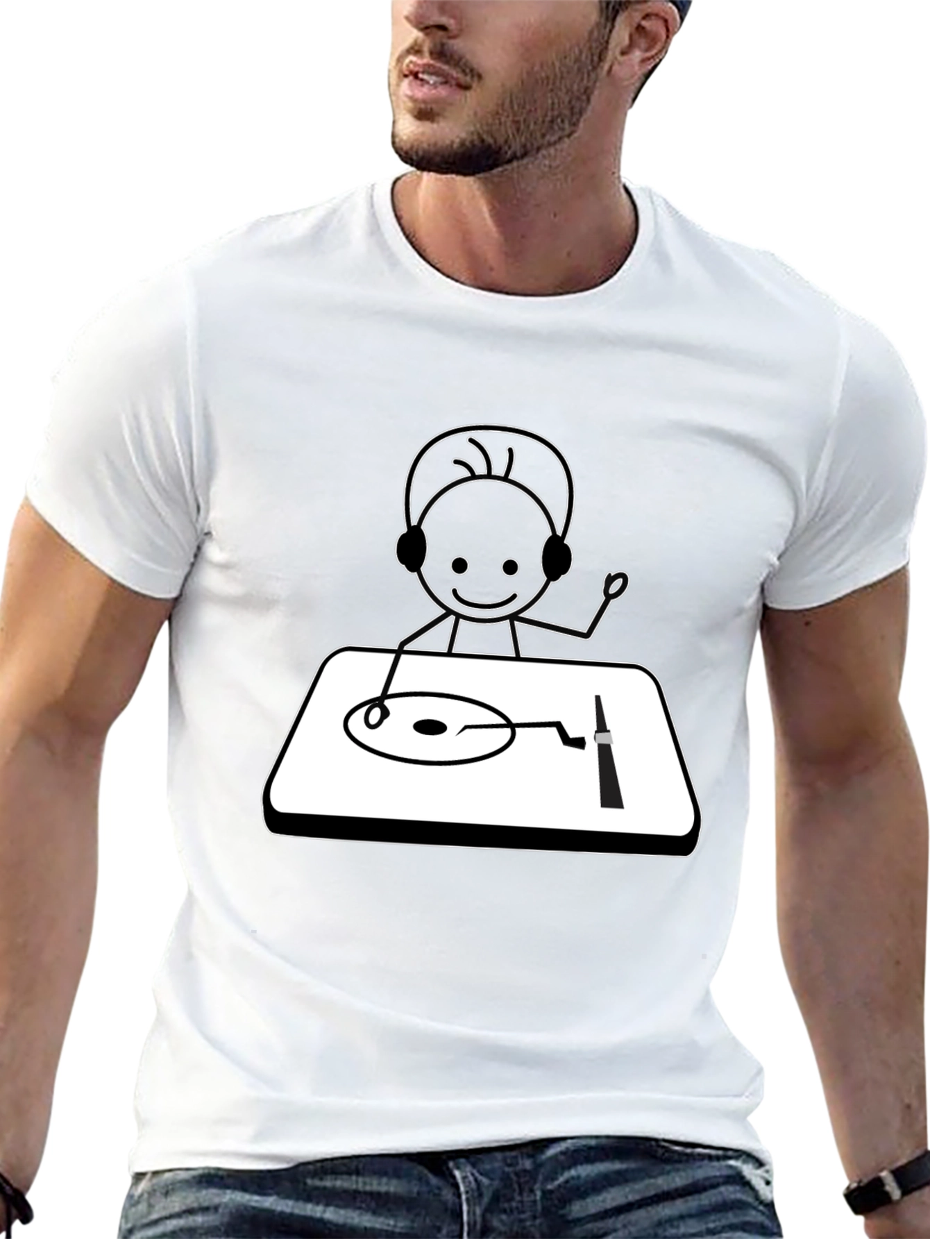 DJ Stick Figure Graphic Tee