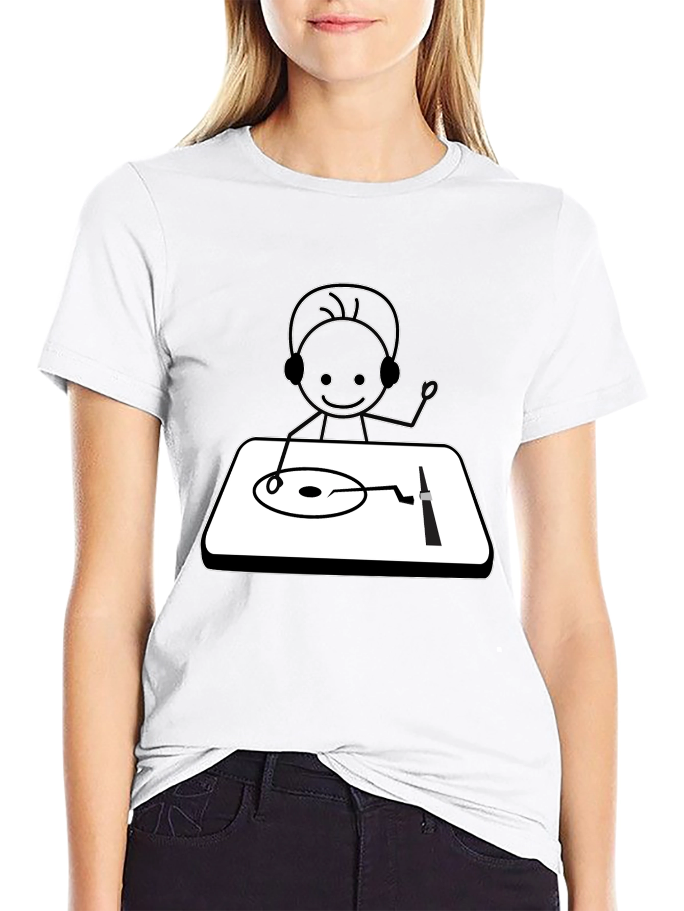 DJ Stick Figure Graphic Tee