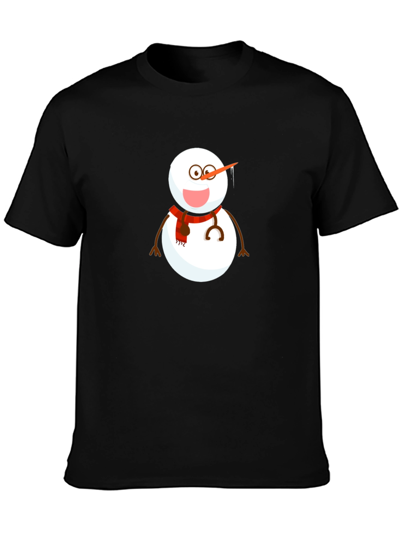 Snowman Doctor Graphic Tee - Black Cotton Blend