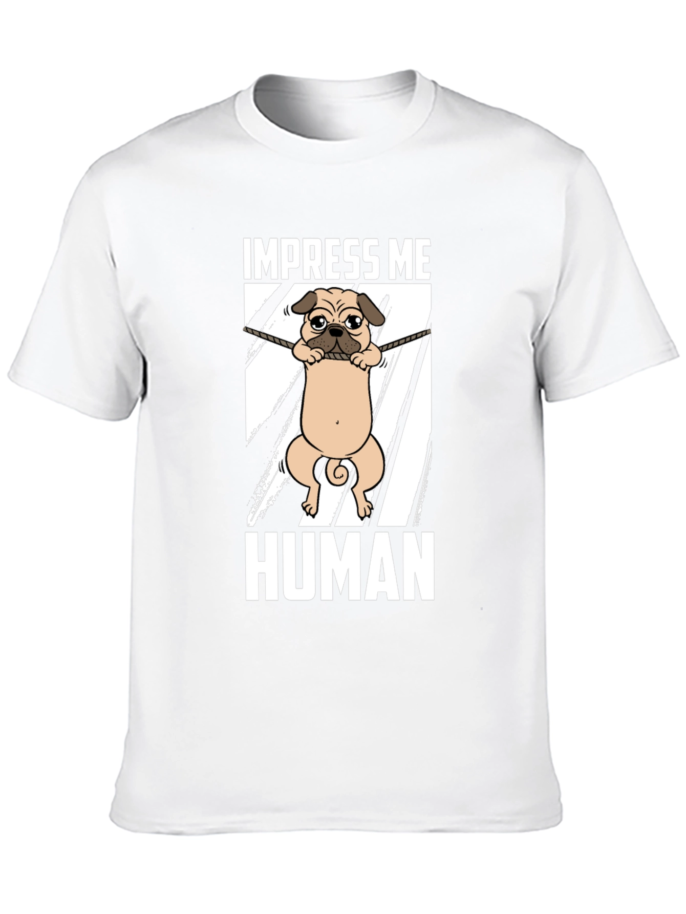 Impress Me Human Pug Graphic Tee