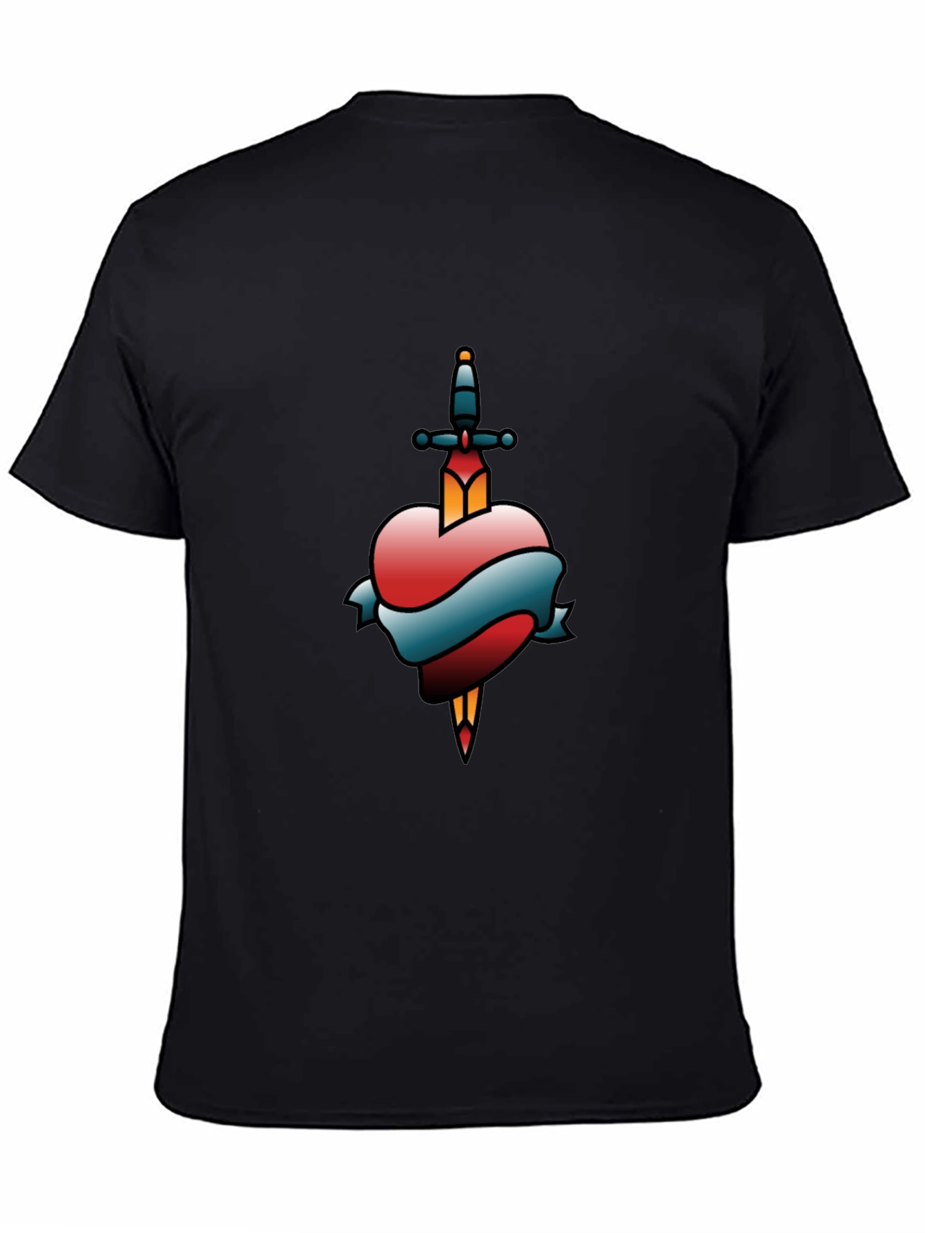 Heart & Dagger Tattoo Style Graphic T-Shirt