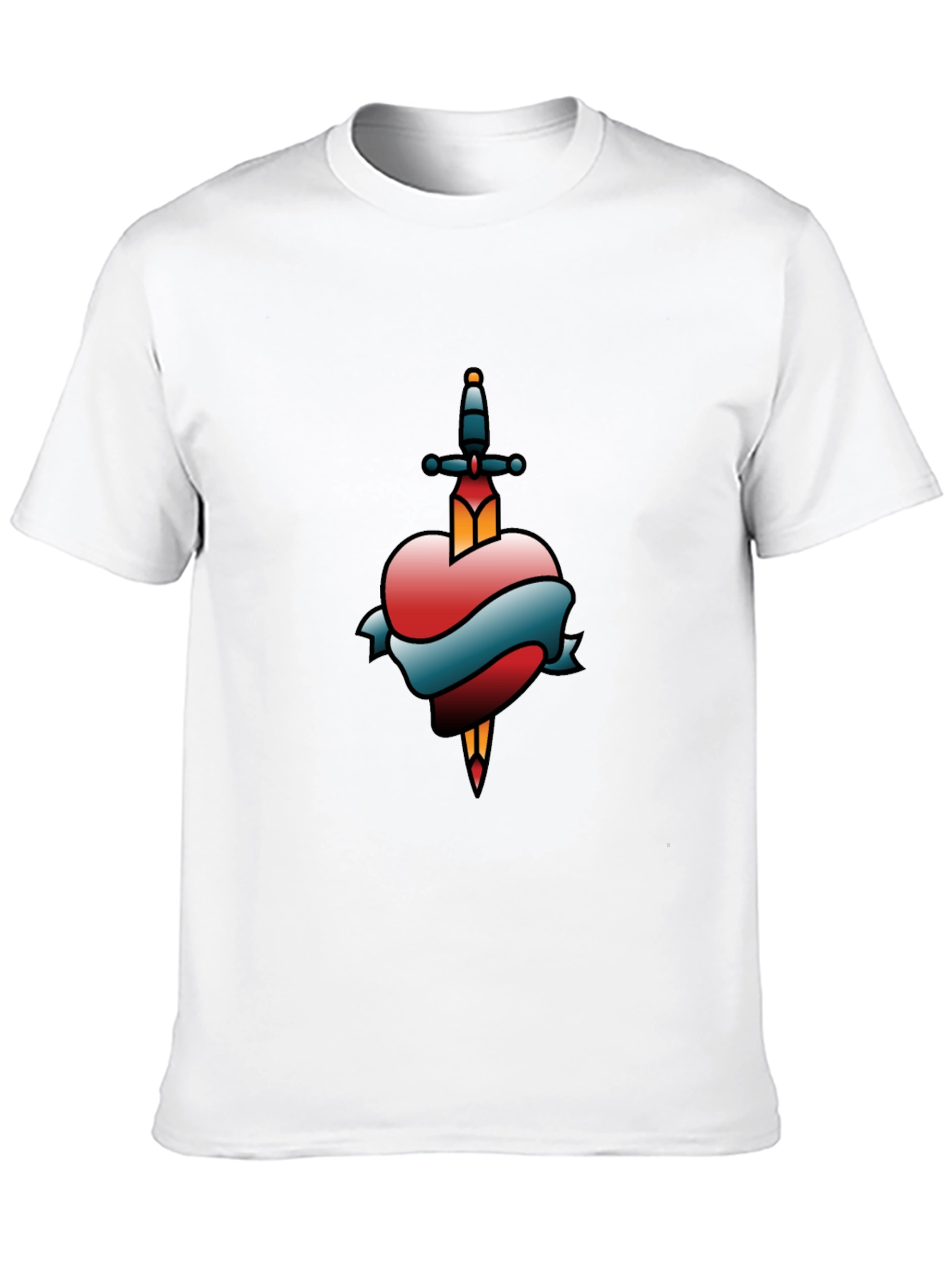 Heart & Dagger Tattoo Style Graphic T-Shirt
