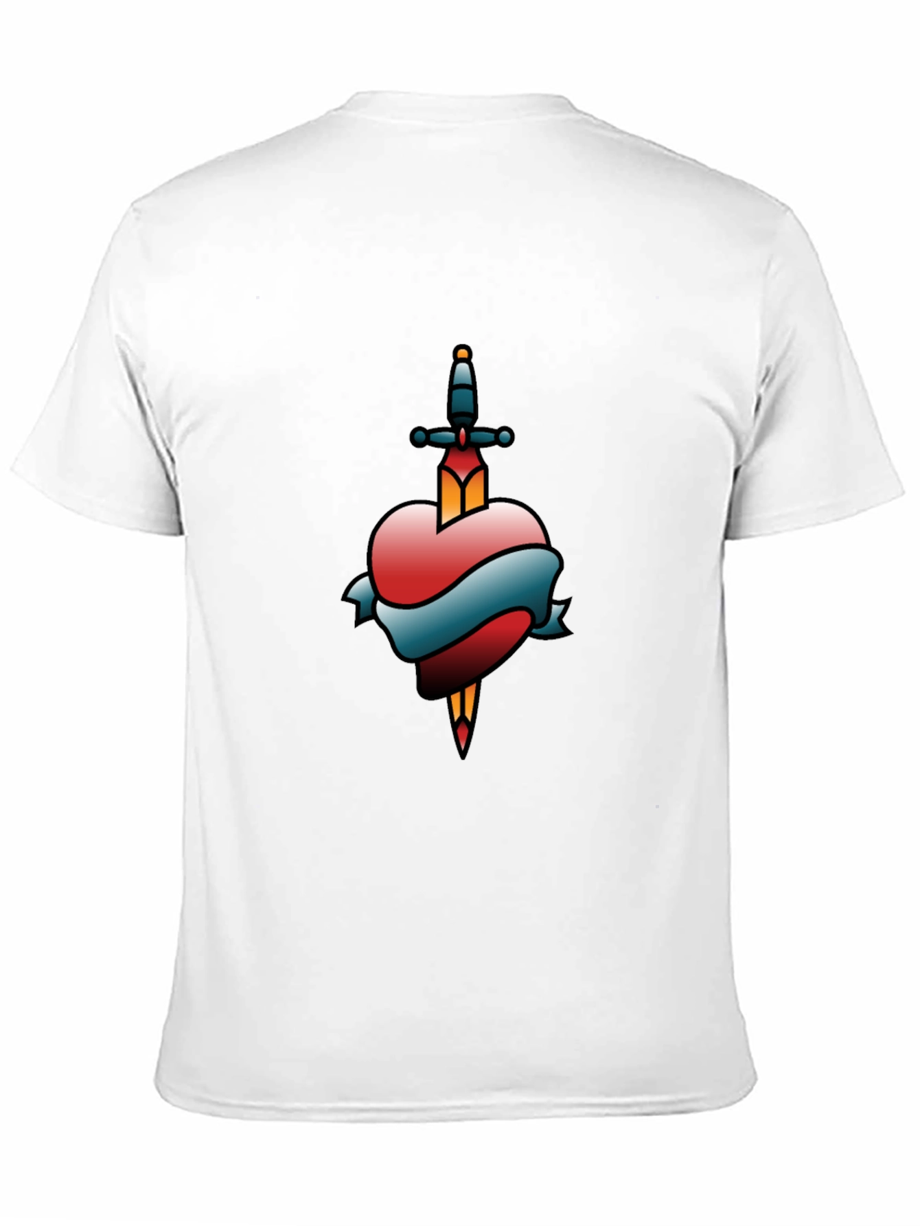 Heart & Dagger Tattoo Style Graphic T-Shirt