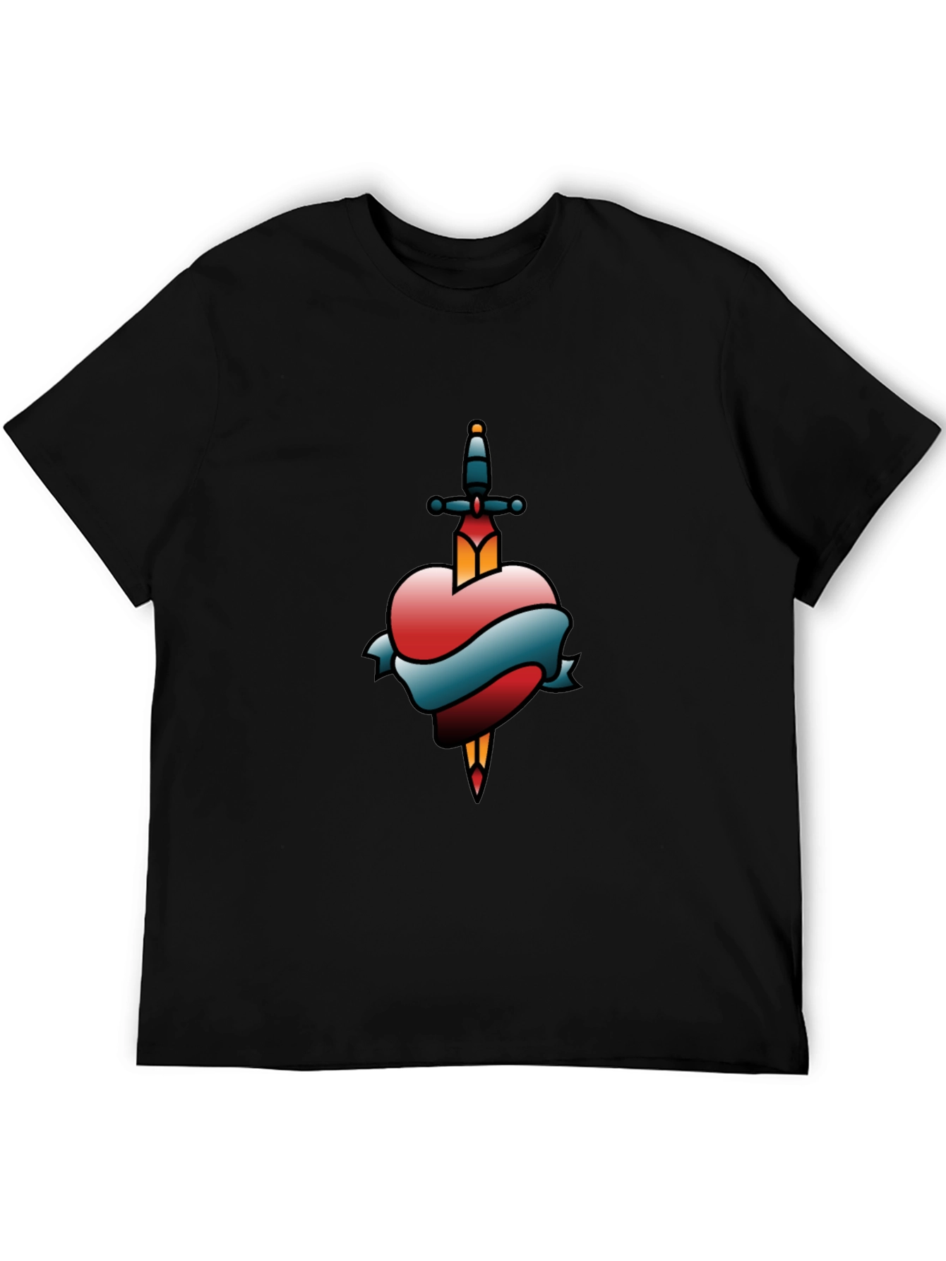 Heart & Dagger Tattoo Style Graphic T-Shirt