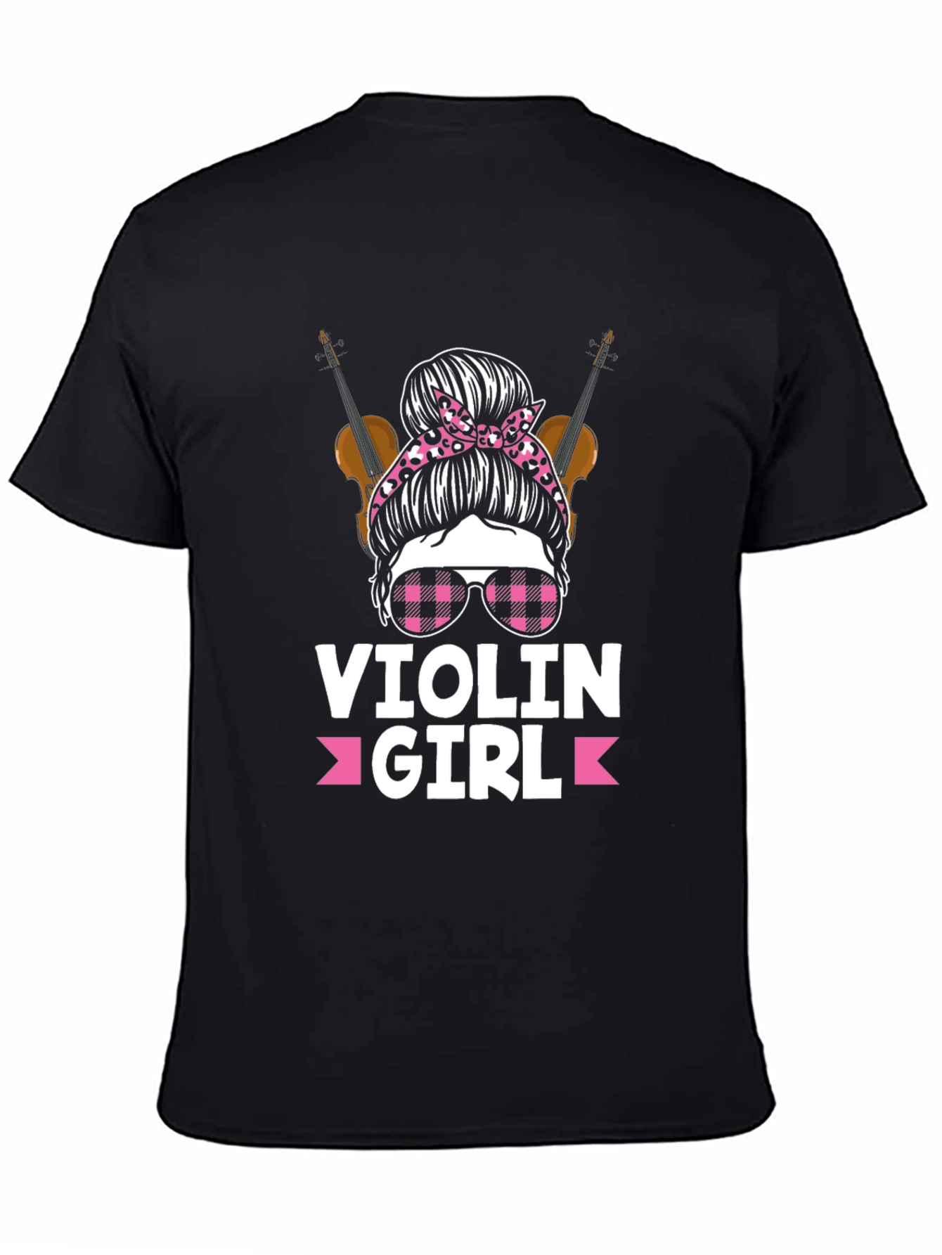 Violin Girl T-Shirt Messy Bun Violinist Tee