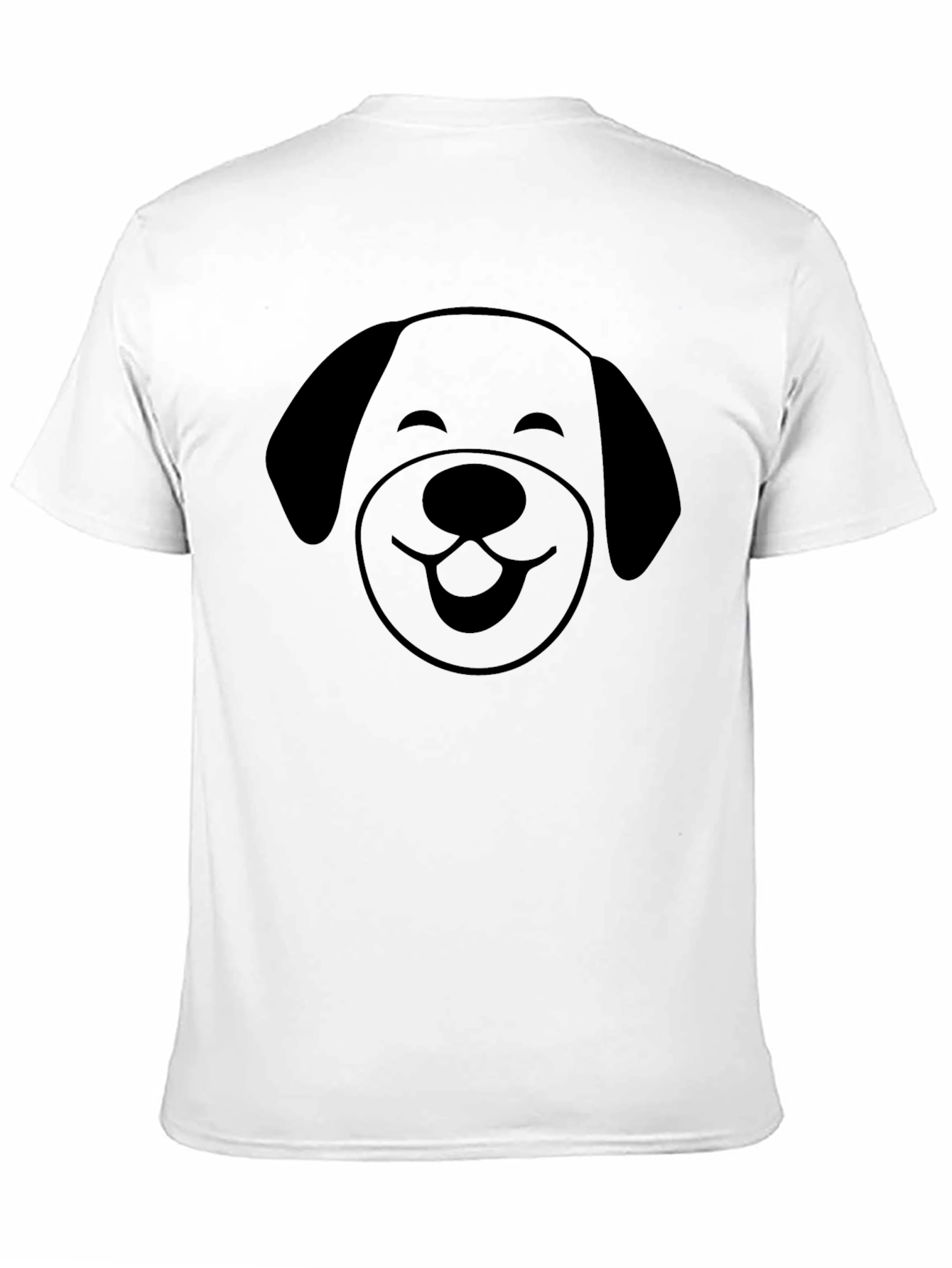 Cute Dog Face Graphic T-Shirt - Black