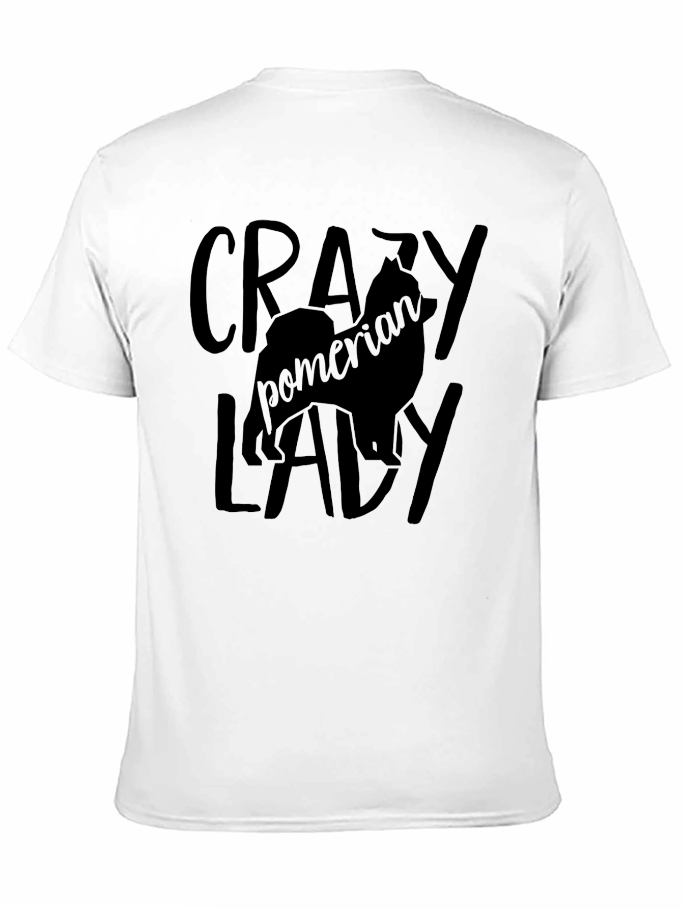 Crazy Pomeranian Lady Black T-Shirt