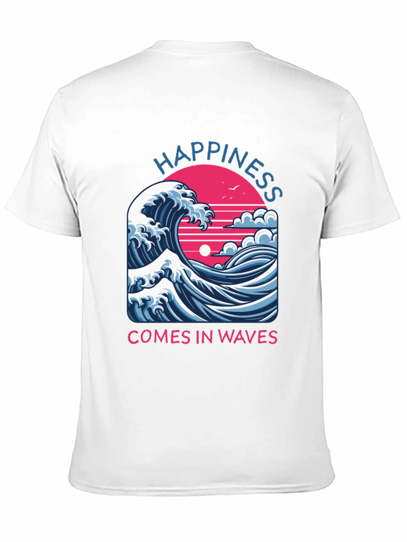 Happiness Comes in Waves Graphic Tee - Black