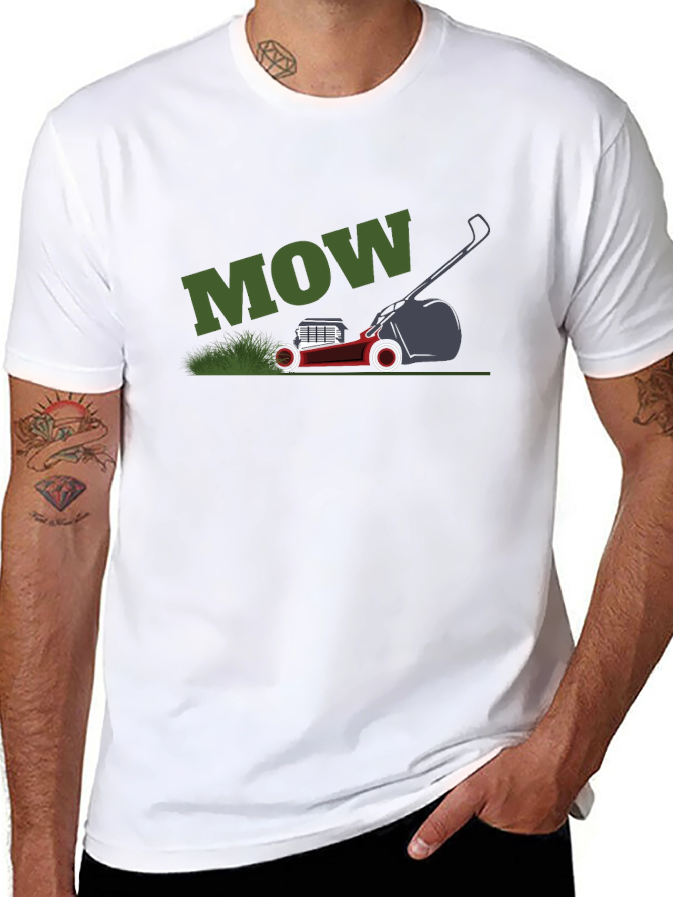 Mow Lawn Mower T-Shirt Funny Dad Humor Tee