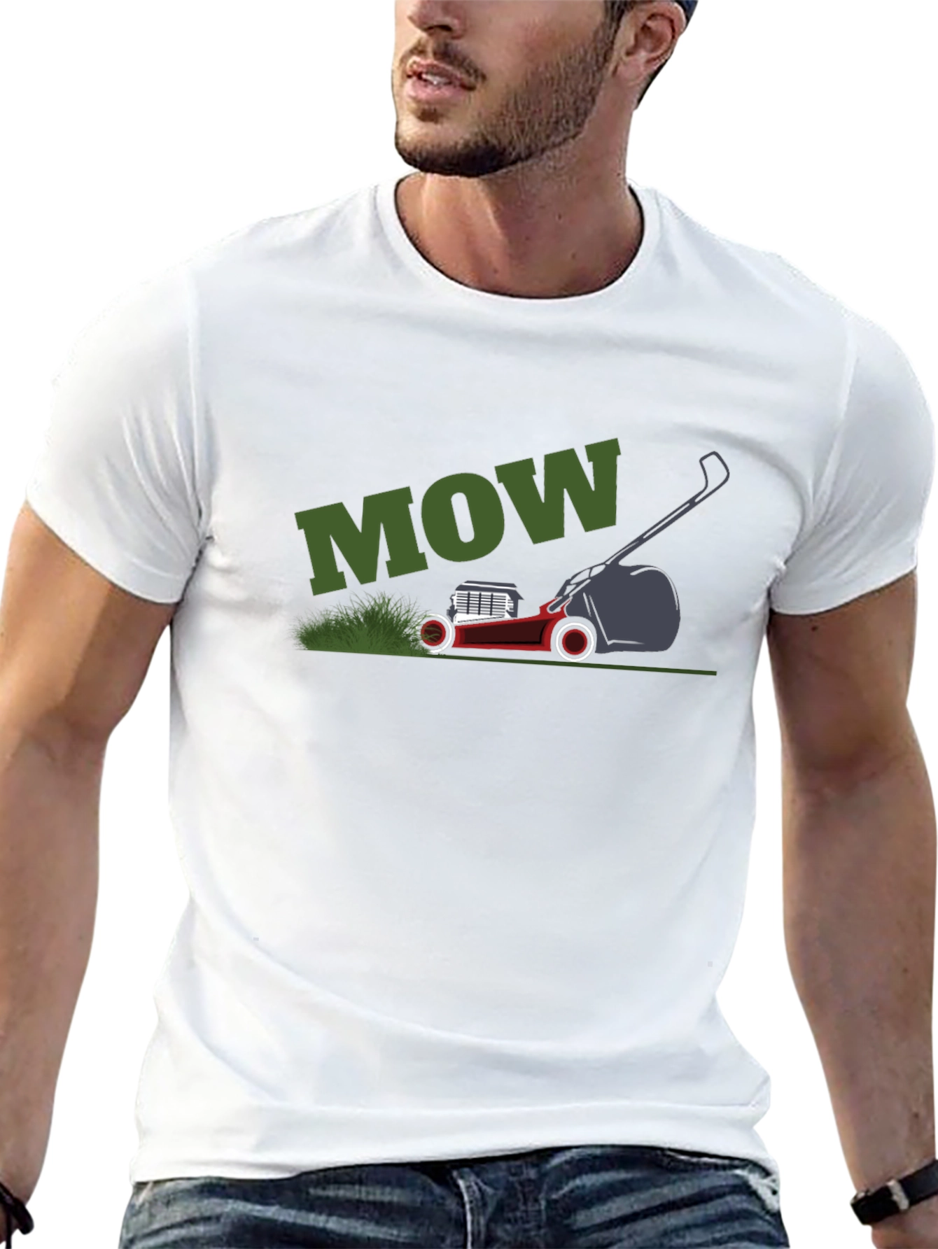 Mow Lawn Mower T-Shirt Funny Dad Humor Tee