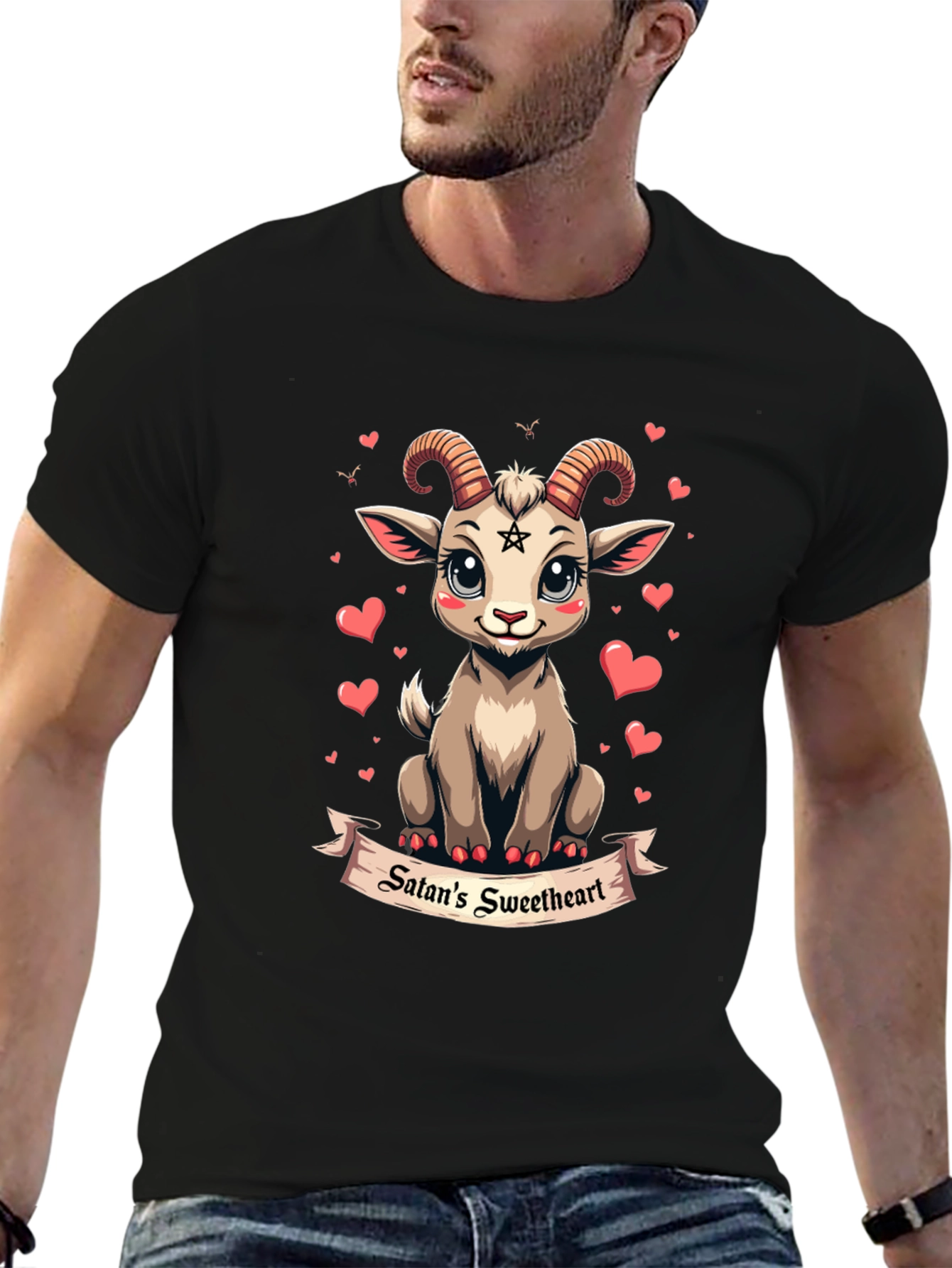 Satans Sweetheart T-Shirt Cute Baphomet Goat Tee