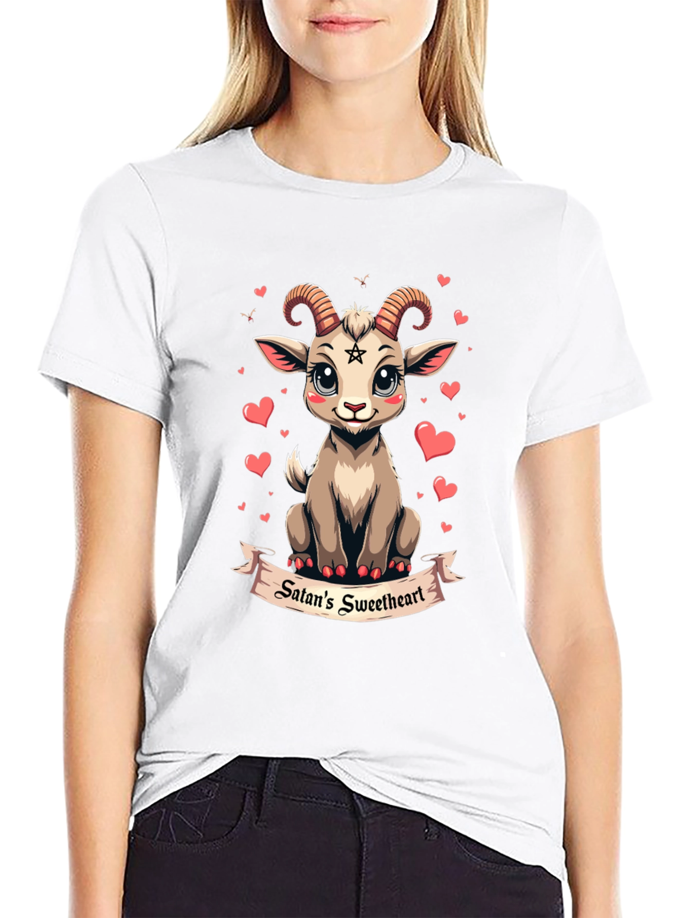 Satans Sweetheart T-Shirt Cute Baphomet Goat Tee