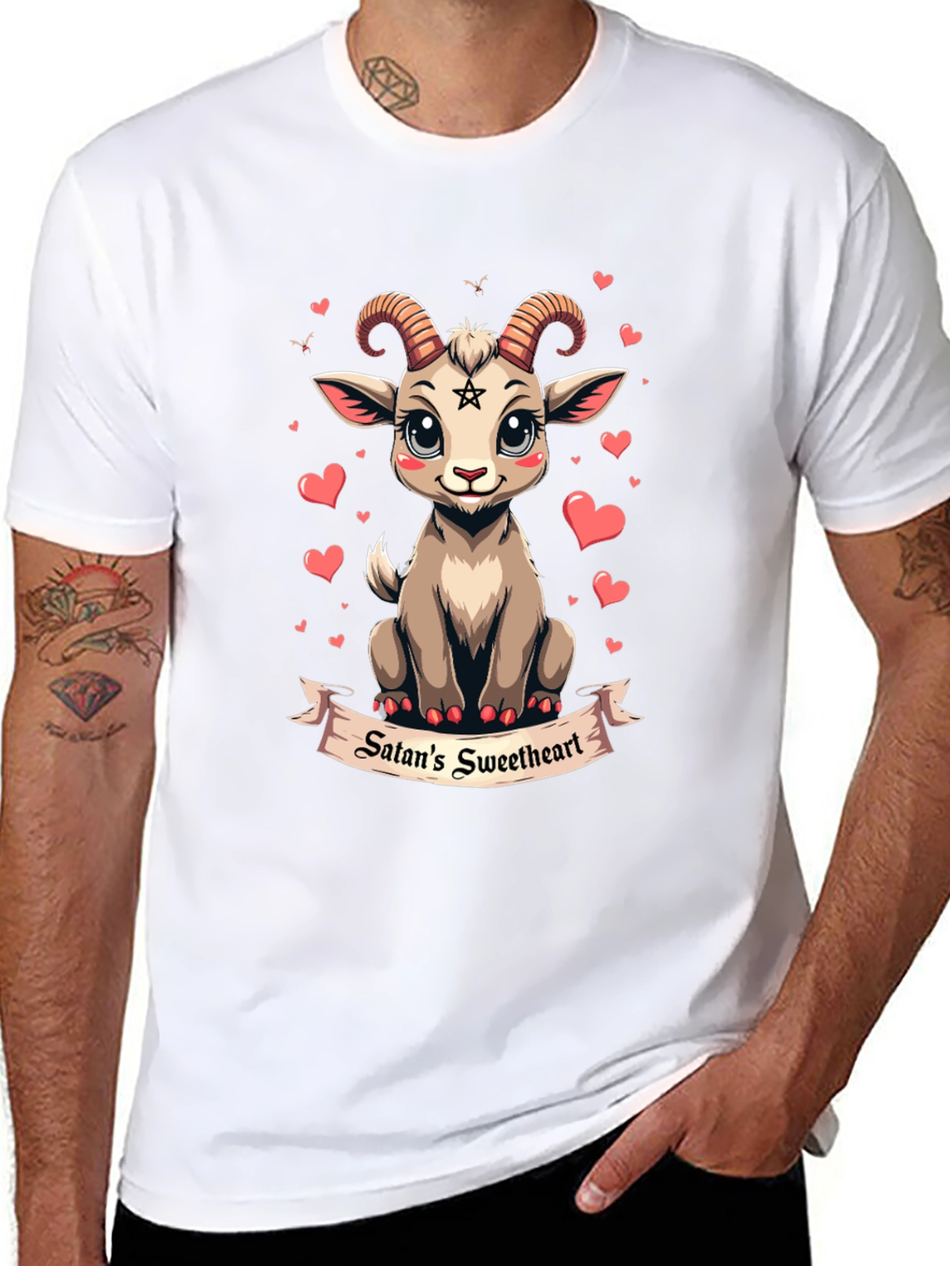 Satans Sweetheart T-Shirt Cute Baphomet Goat Tee