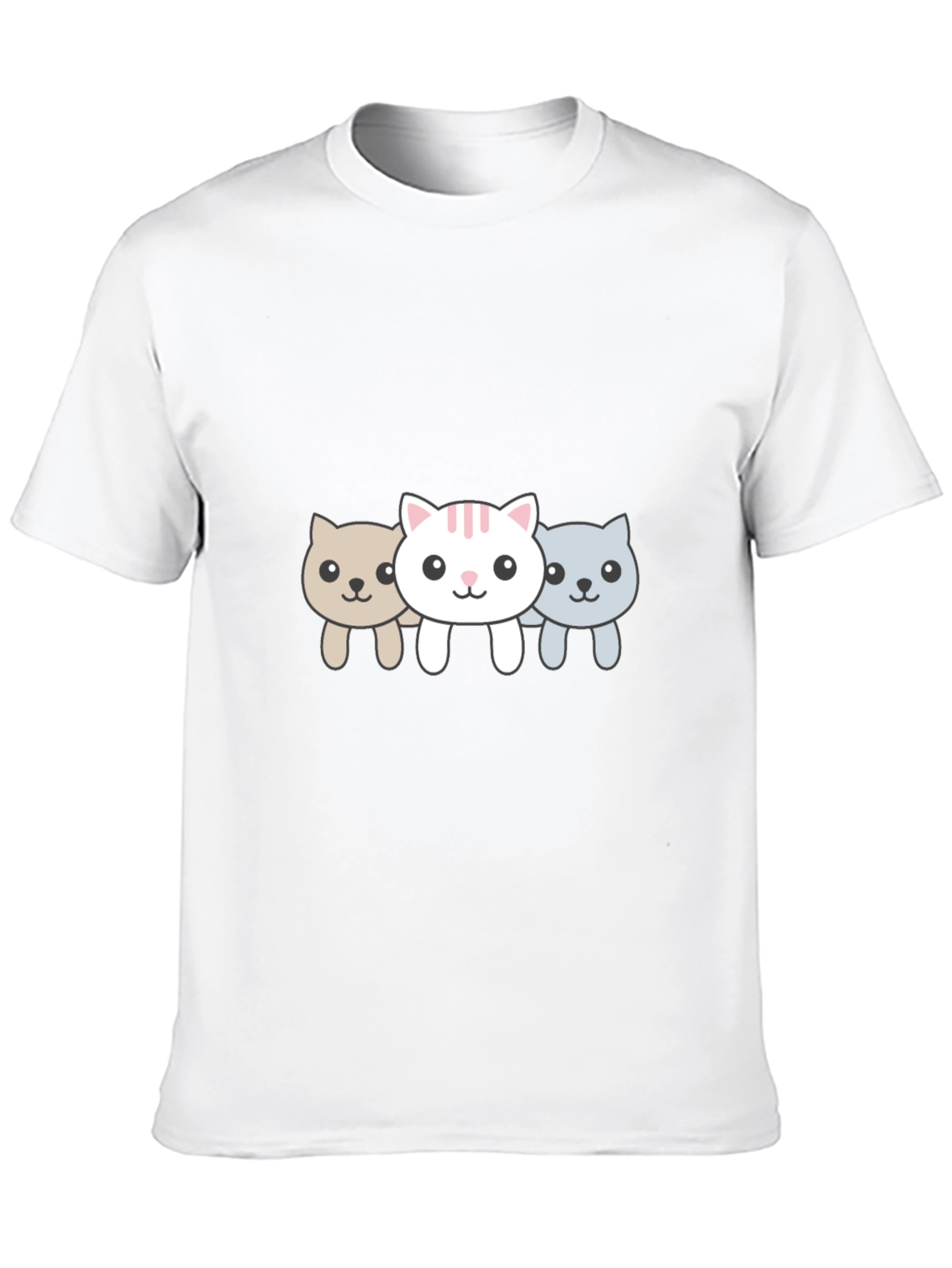 Cute Cat Trio Black Graphic Tee