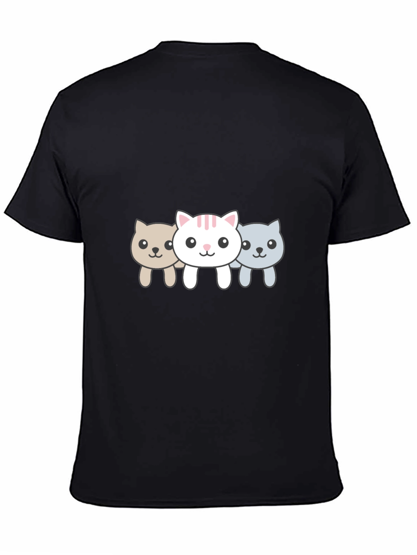 Cute Cat Trio Black Graphic Tee