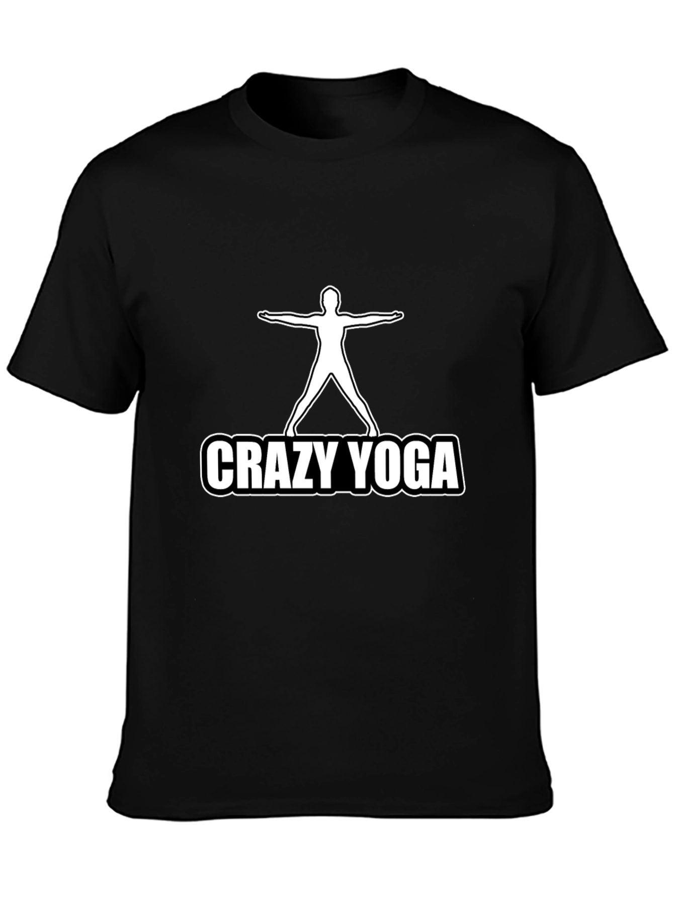 Crazy Yoga Mens Black Graphic T-Shirt