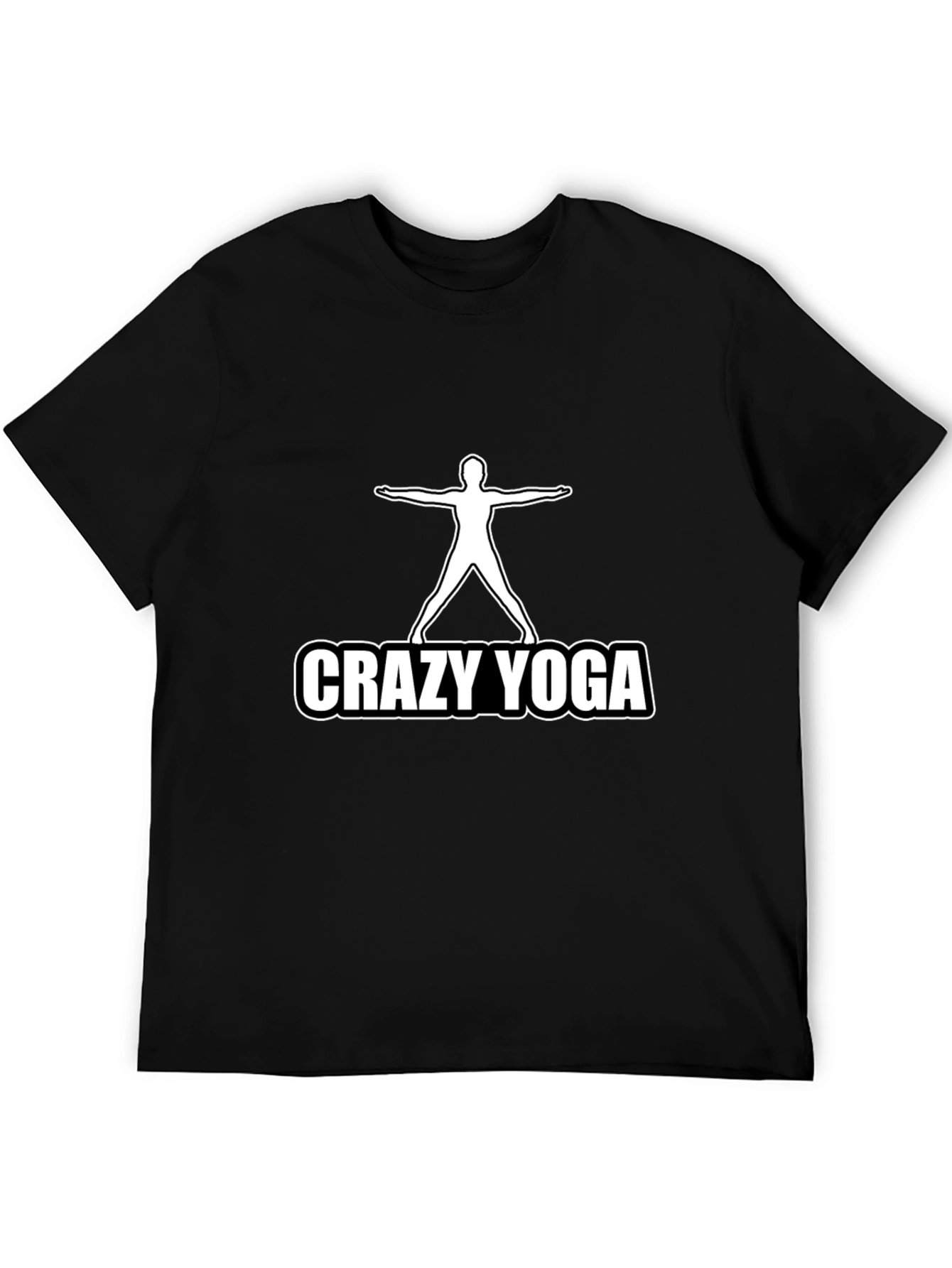 Crazy Yoga Mens Black Graphic T-Shirt