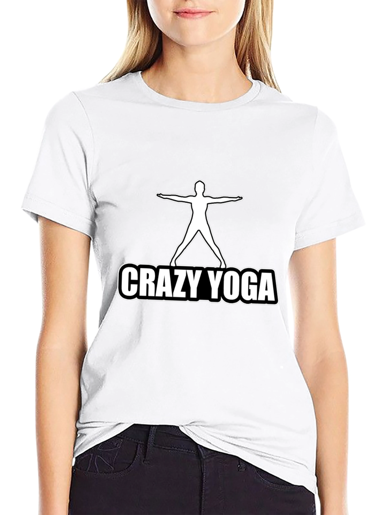 Crazy Yoga Mens Black Graphic T-Shirt
