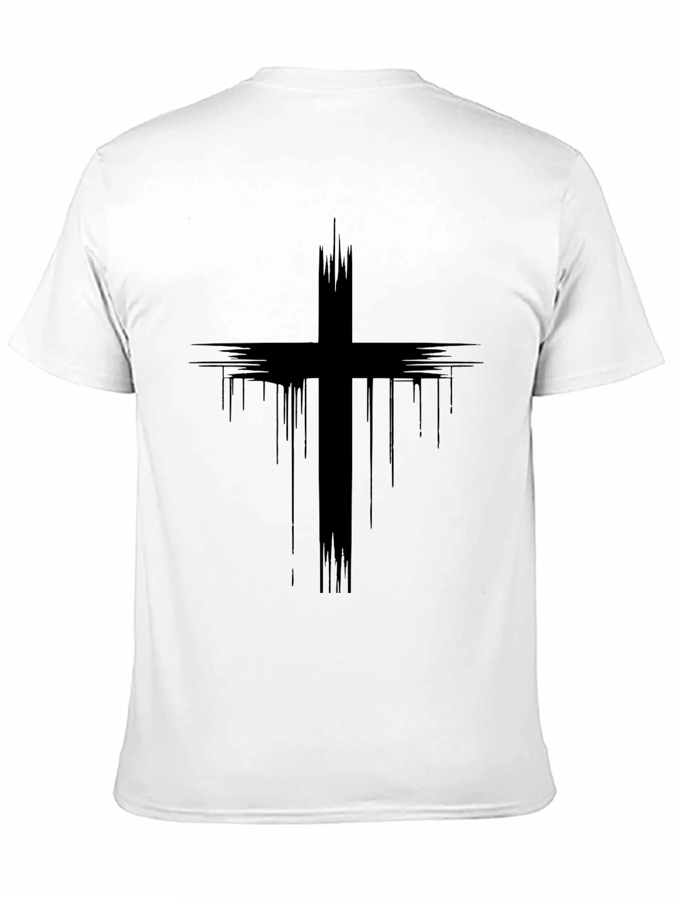 Grunge Cross Graphic Black T-Shirt