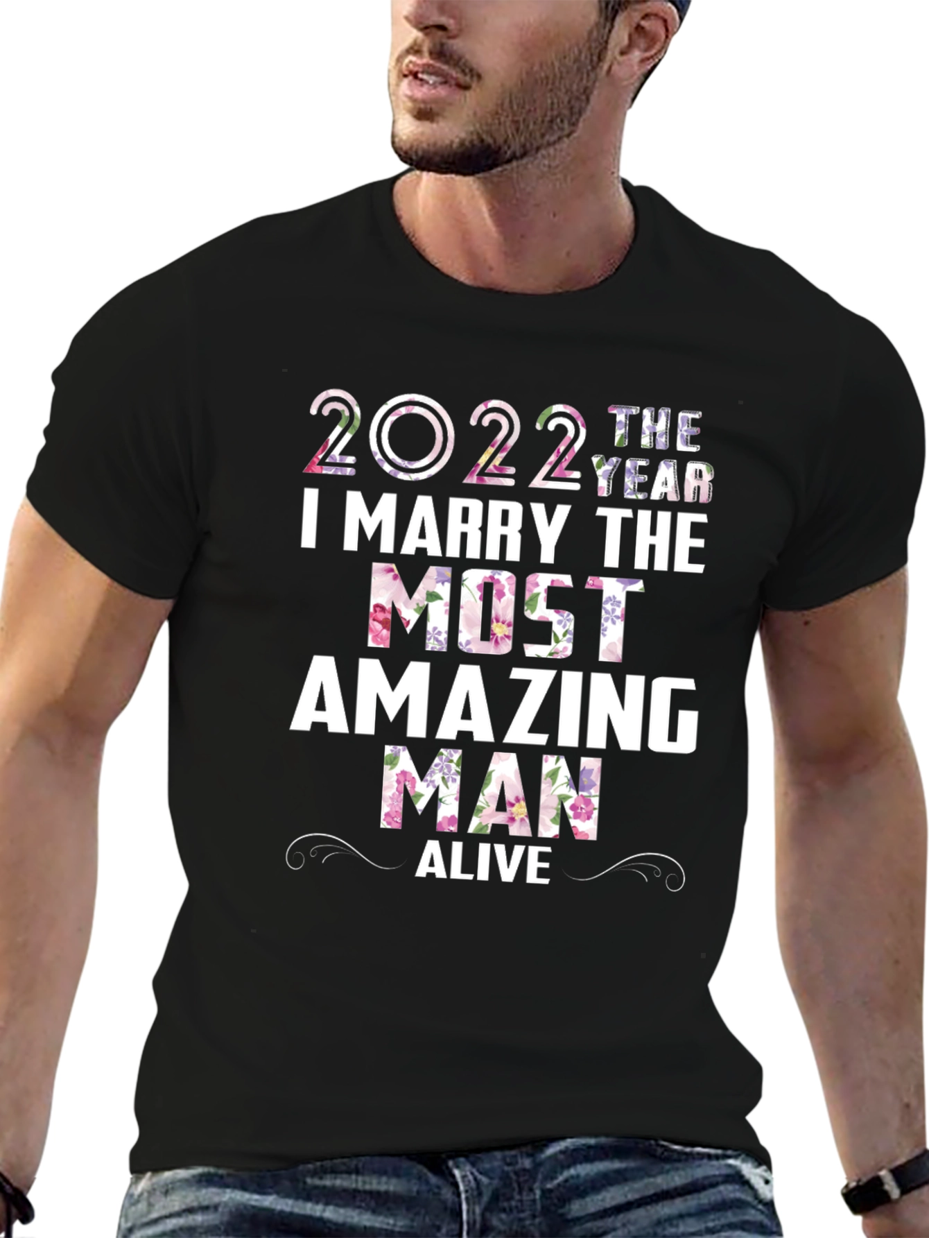 2022 Floral Wedding Groom T-Shirt