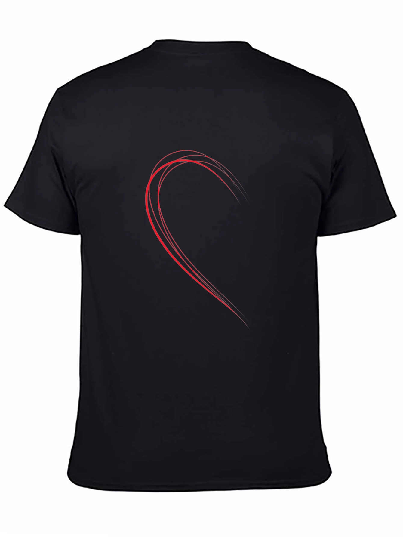 Half Heart Graphic Black T-Shirt