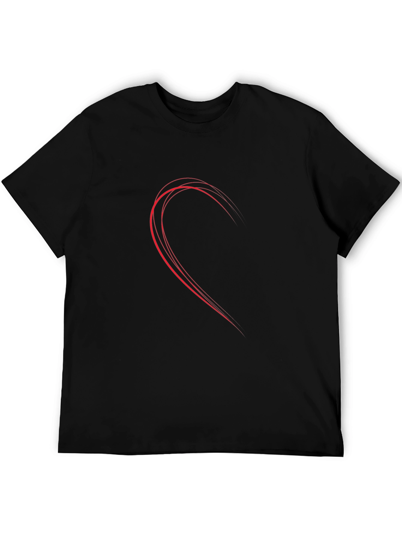 Half Heart Graphic Black T-Shirt