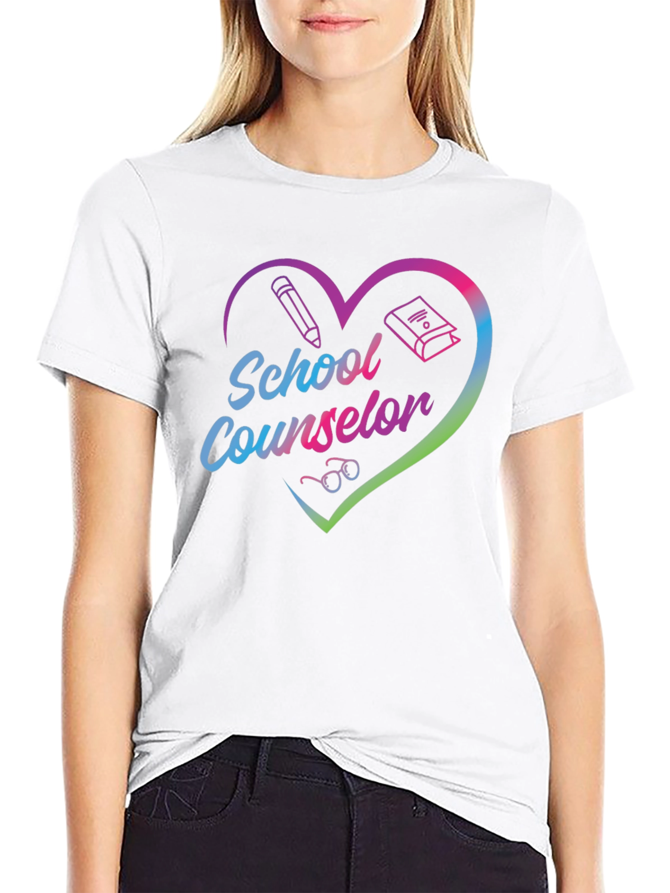 School Counselor Heart Graphic T-Shirt