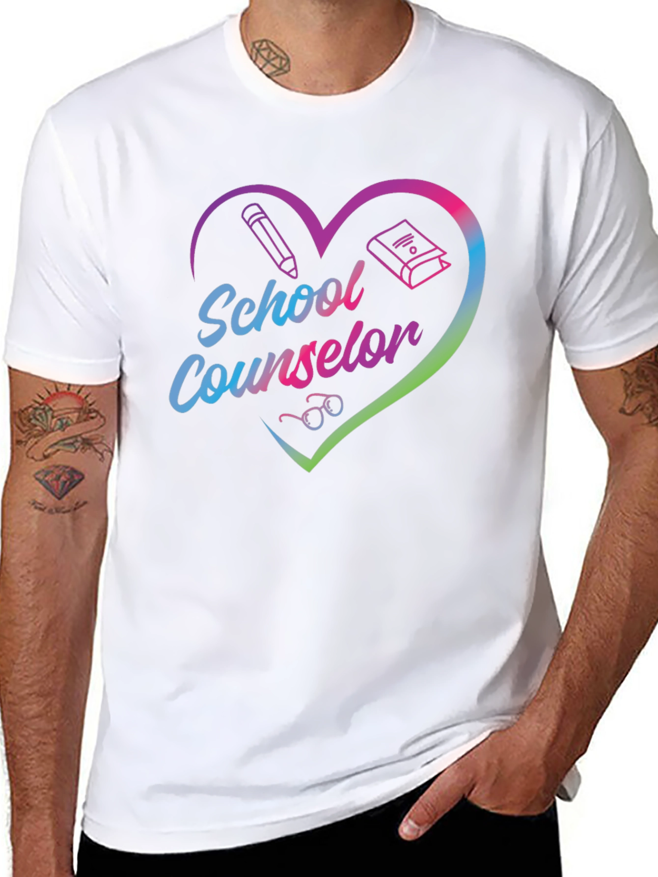 School Counselor Heart Graphic T-Shirt