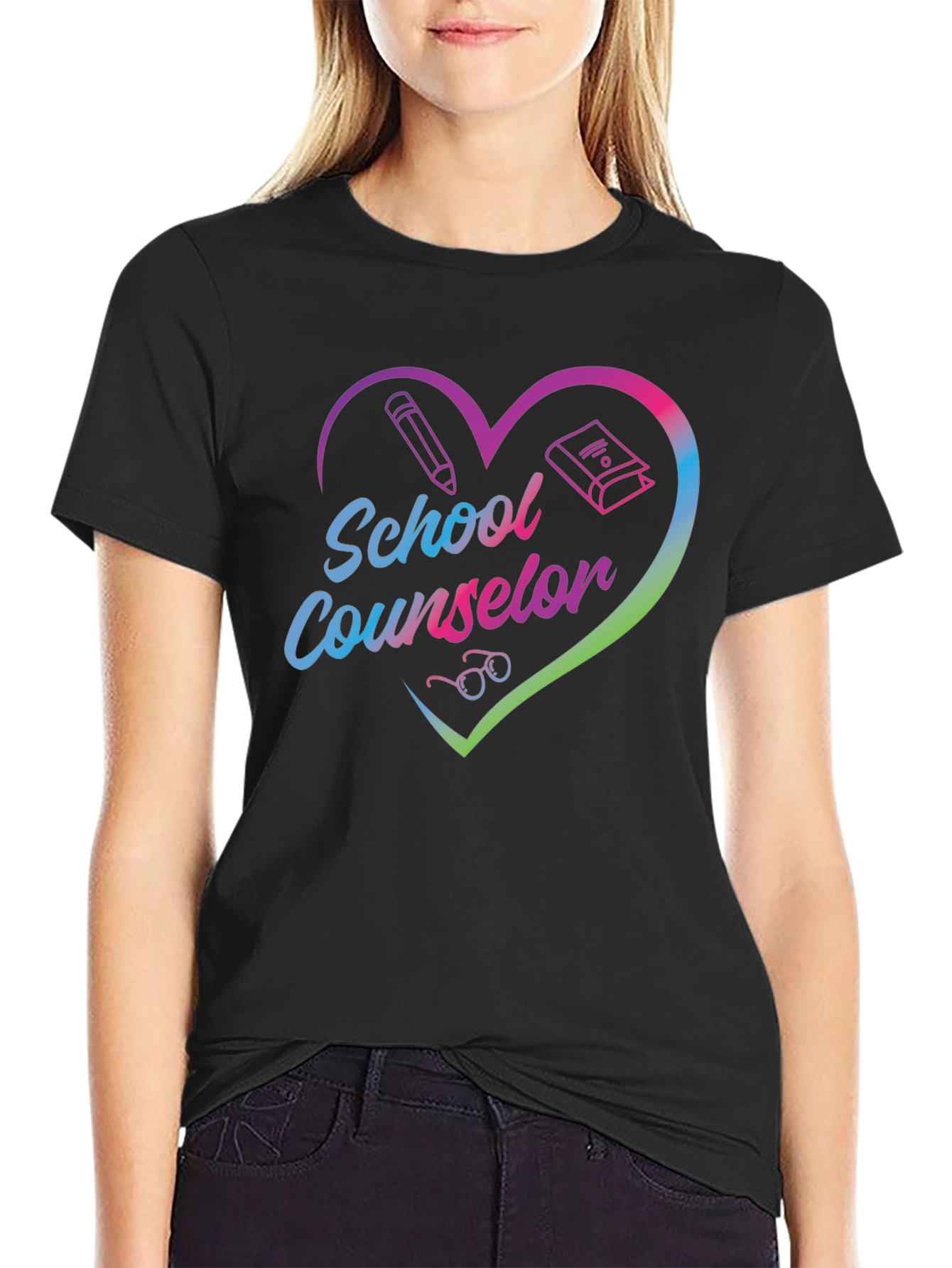 School Counselor Heart Graphic T-Shirt