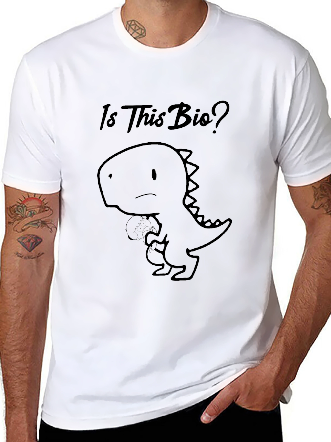 Is This Bio? Dino Graphic T-Shirt - Black