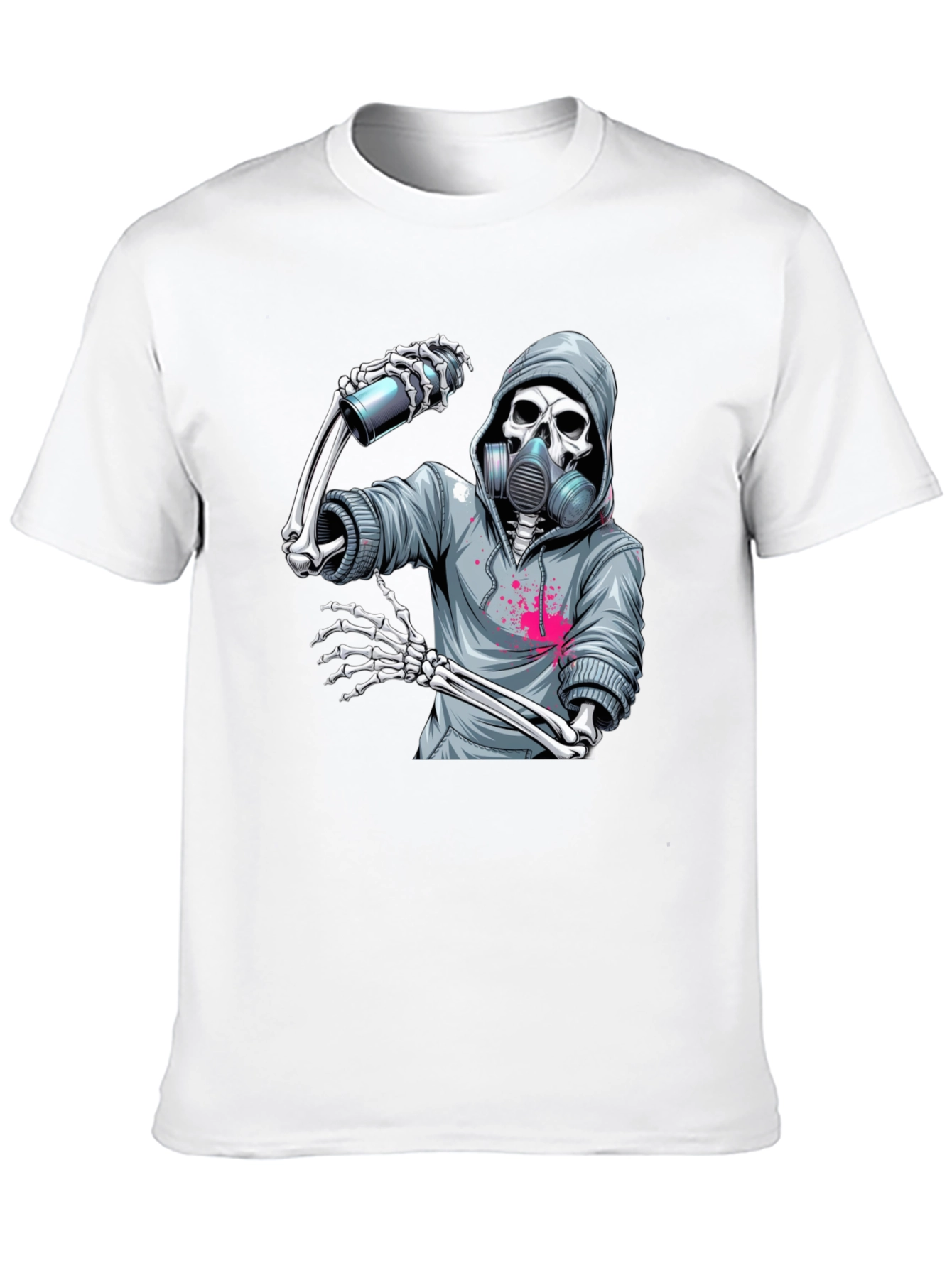 Skeleton Graffiti Artist Graphic T-Shirt