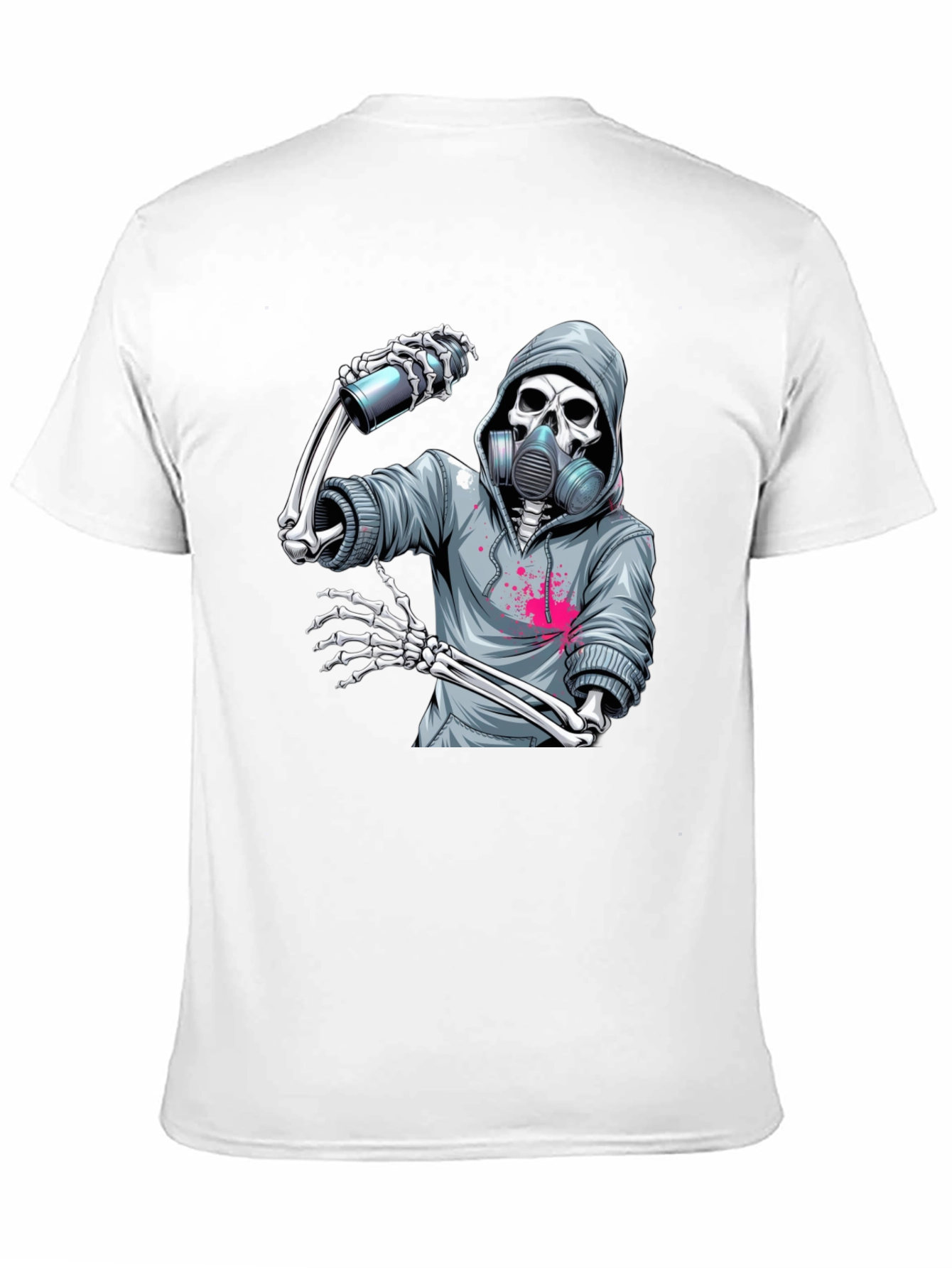 Skeleton Graffiti Artist Graphic T-Shirt