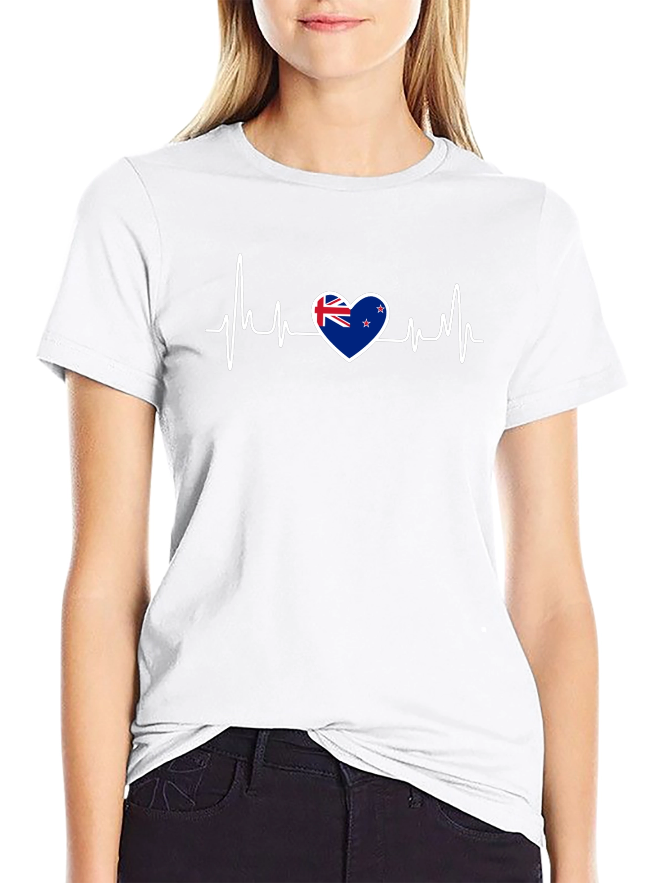 New Zealand Flag Heartbeat T-Shirt