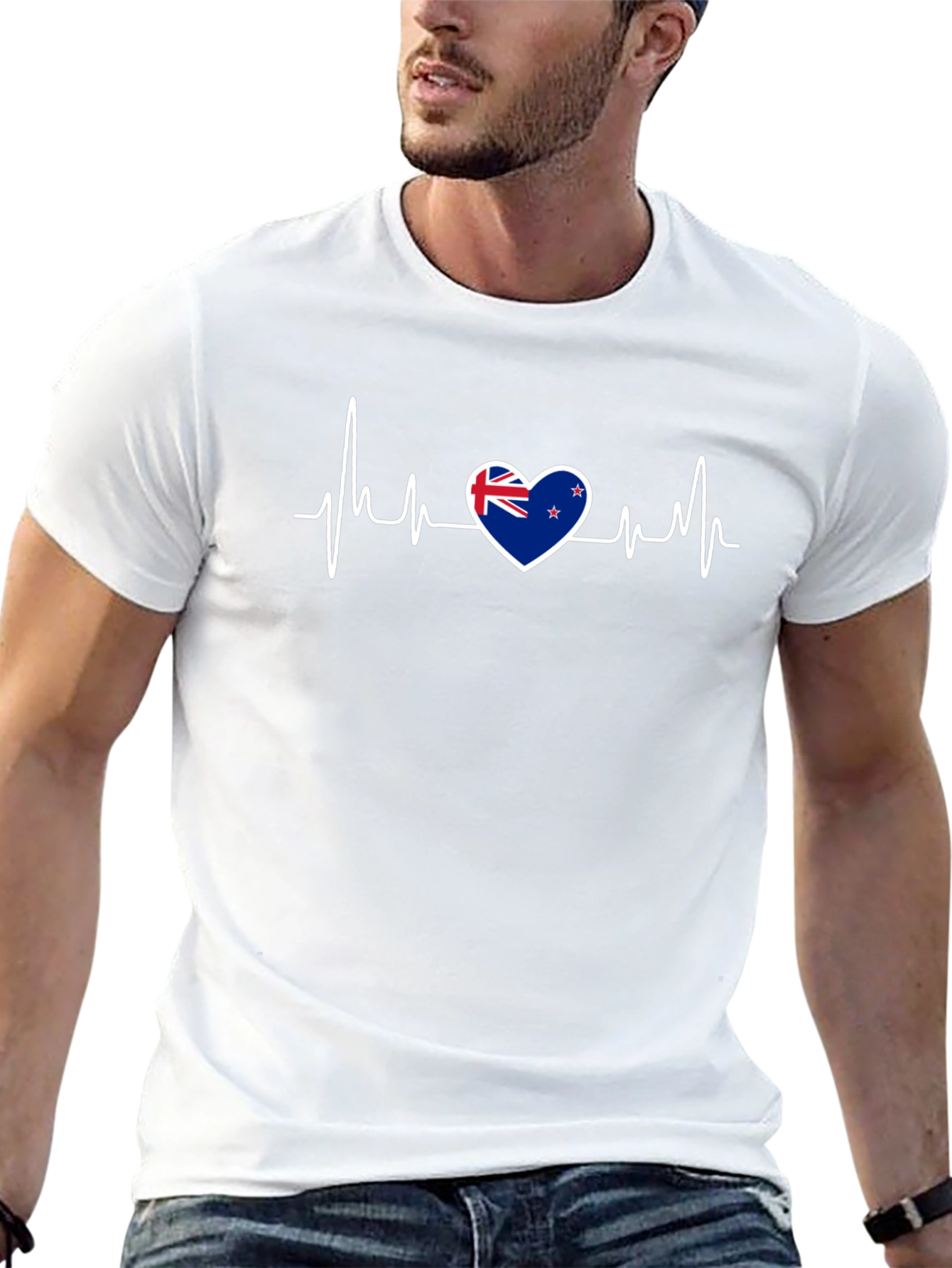 New Zealand Flag Heartbeat T-Shirt