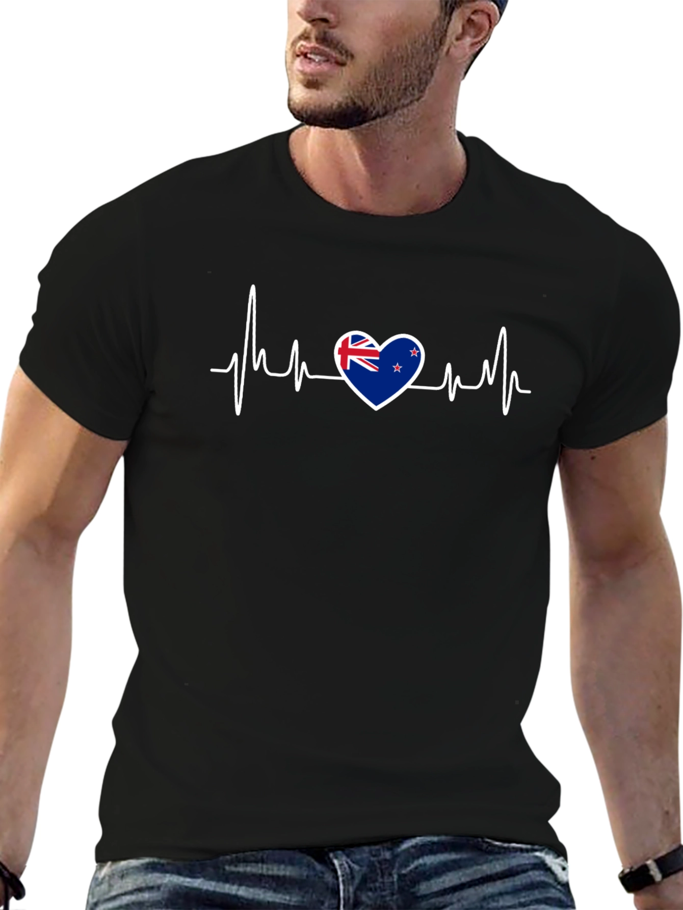 New Zealand Flag Heartbeat T-Shirt