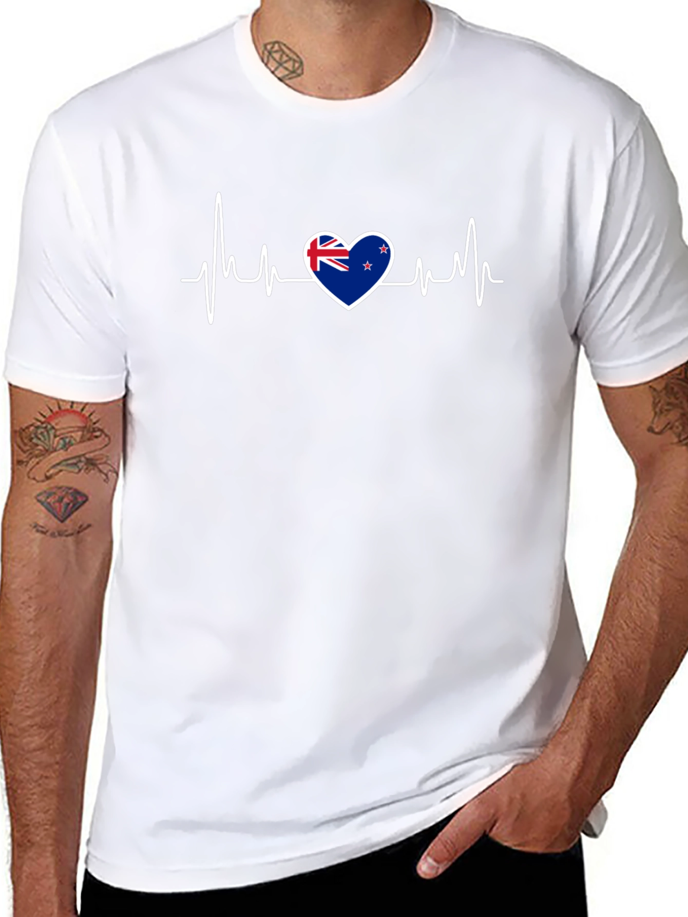 New Zealand Flag Heartbeat T-Shirt