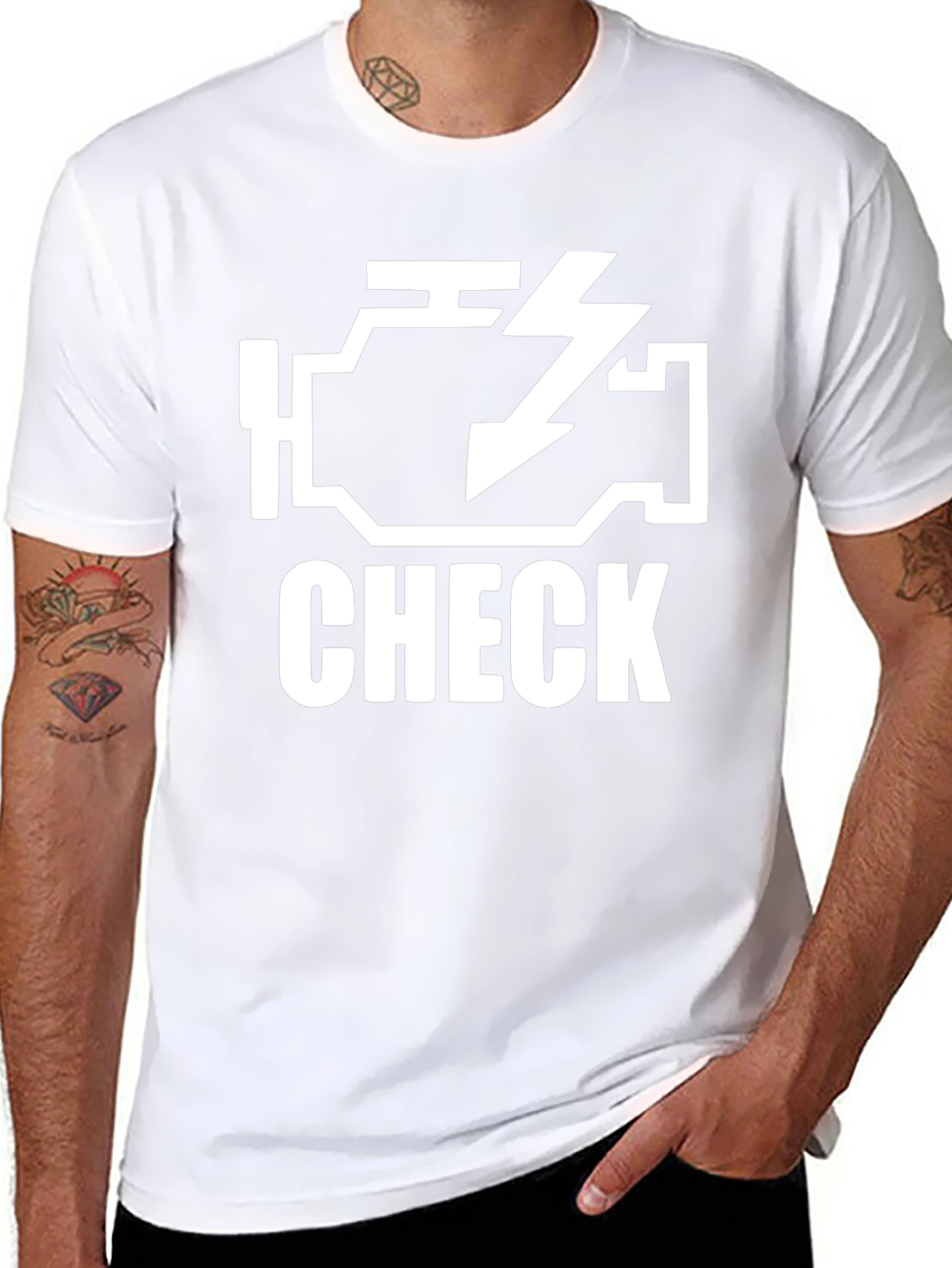 Check Engine Light Black Graphic T-Shirt