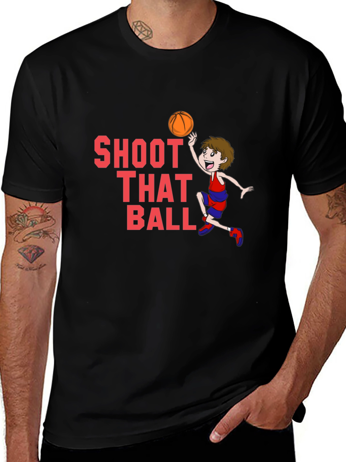 Shoot That Ball Graphic T-Shirt - Black Cotton Tee