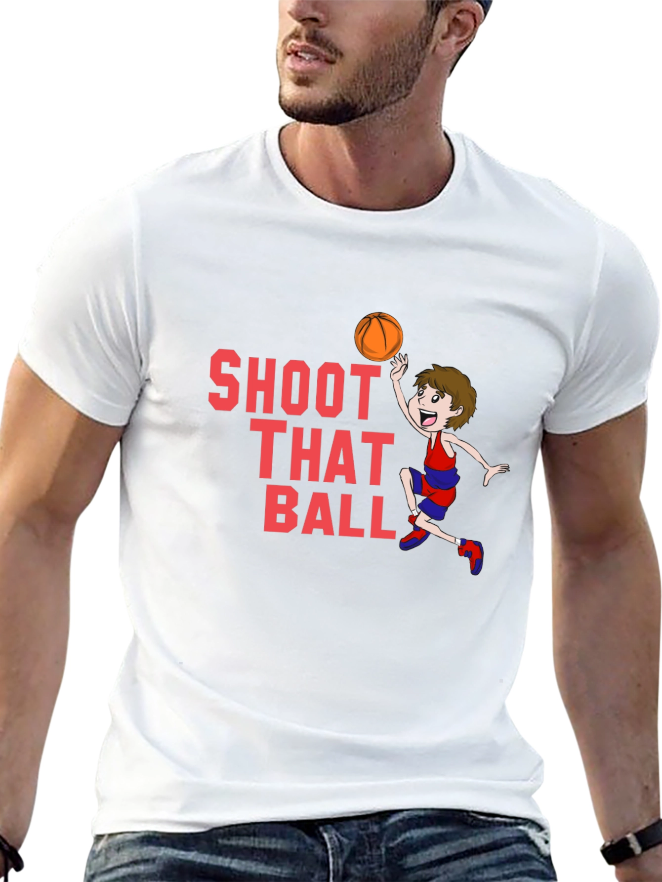 Shoot That Ball Graphic T-Shirt - Black Cotton Tee