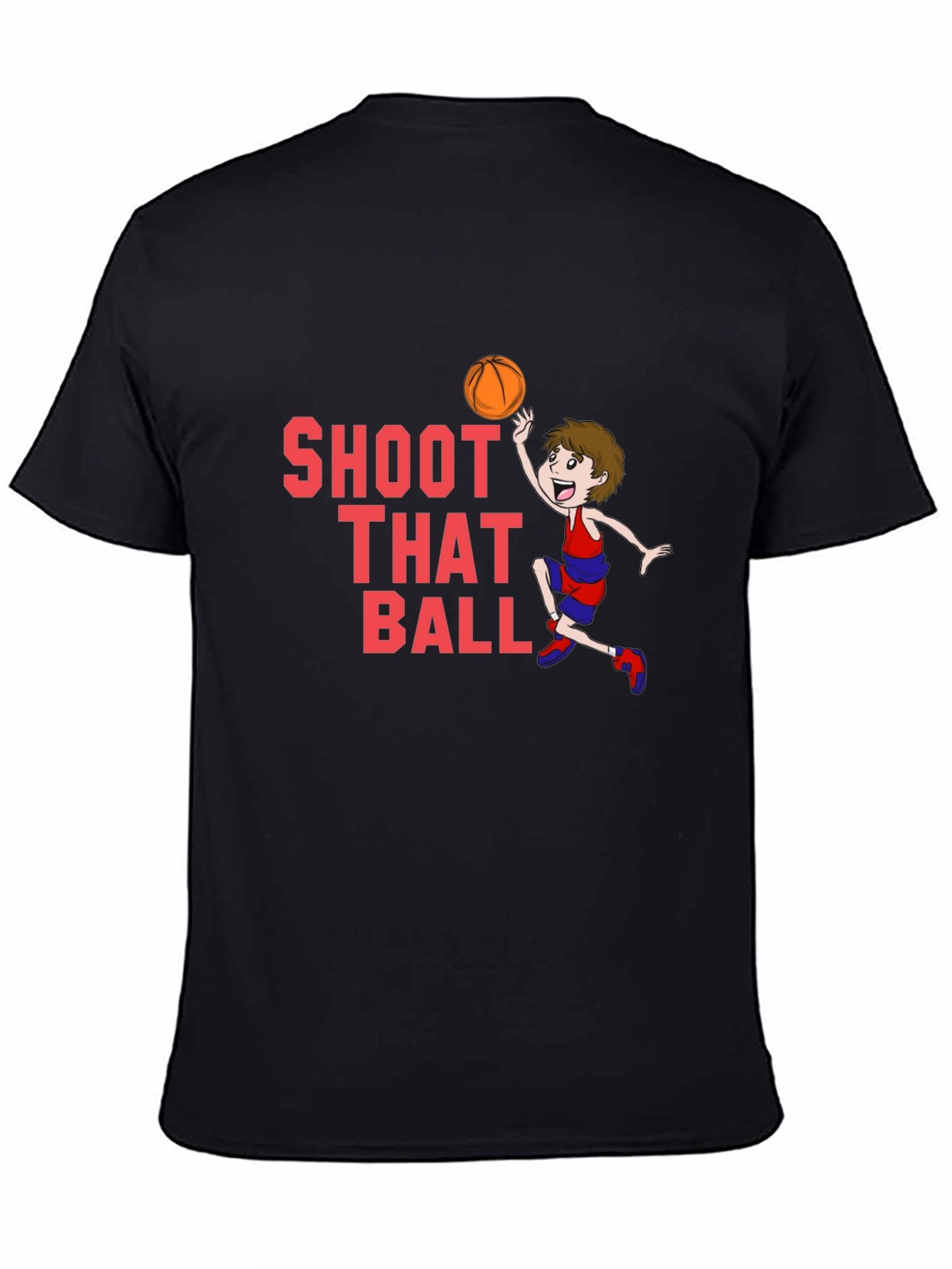 Shoot That Ball Graphic T-Shirt - Black Cotton Tee