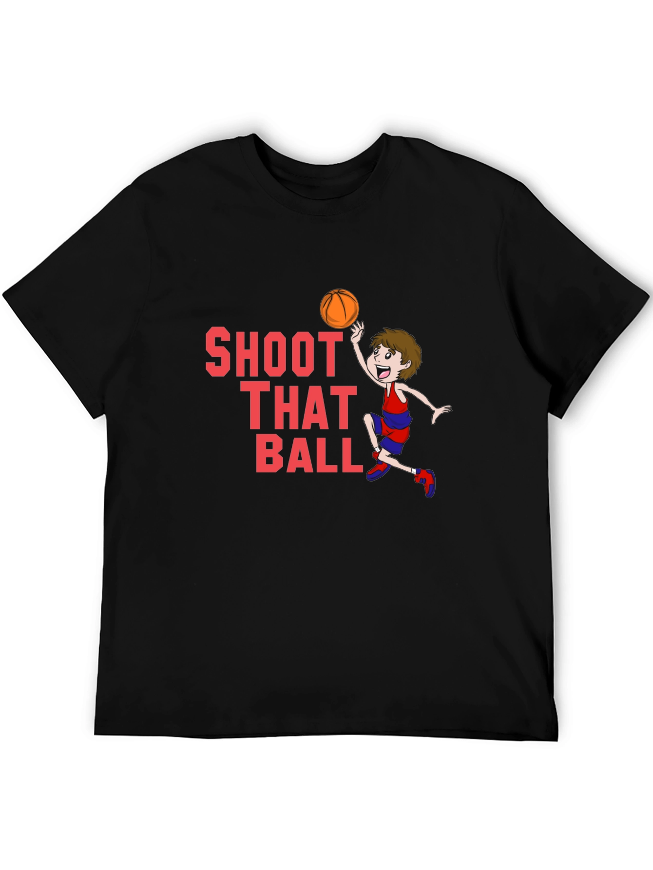 Shoot That Ball Graphic T-Shirt - Black Cotton Tee