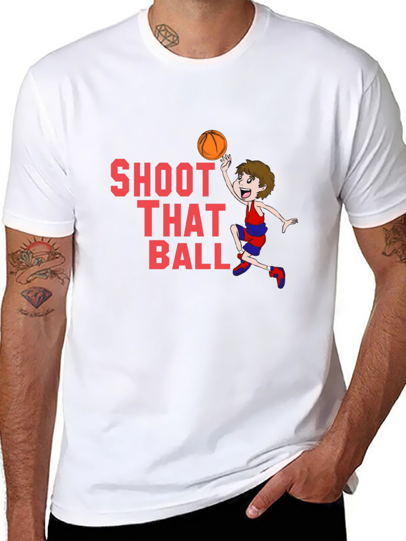 Shoot That Ball Graphic T-Shirt - Black Cotton Tee