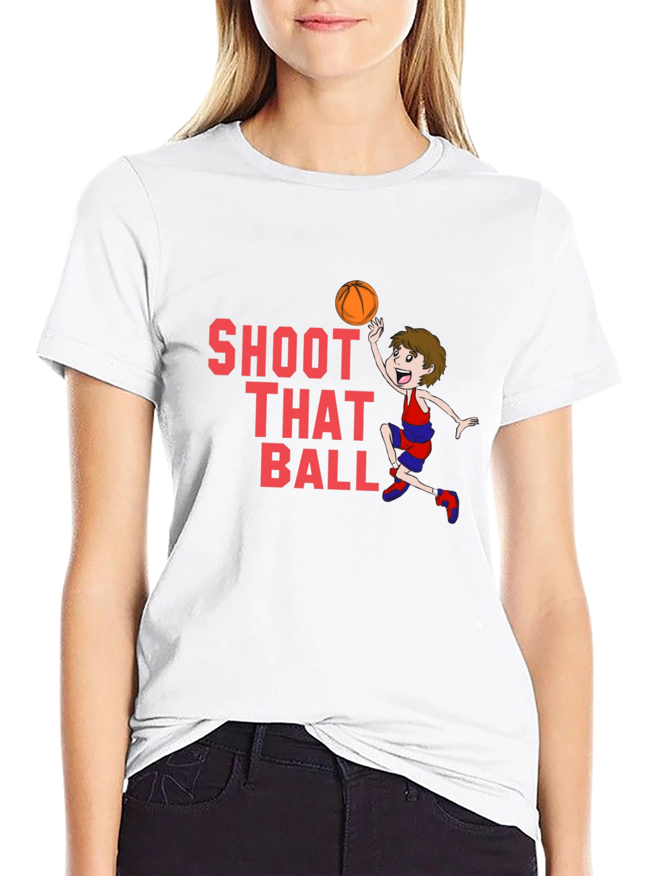 Shoot That Ball Graphic T-Shirt - Black Cotton Tee