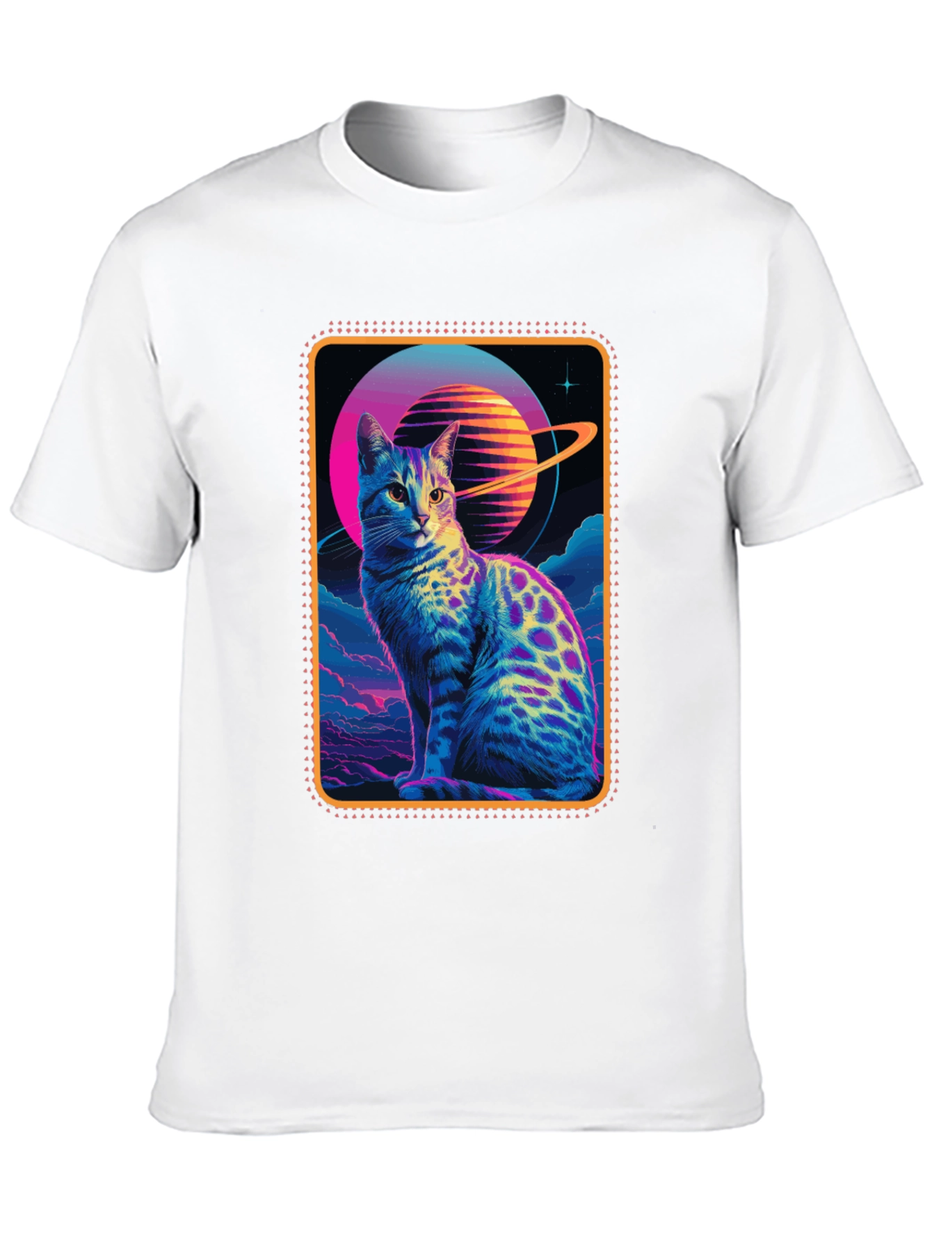 Retro Space Cat Graphic Tee