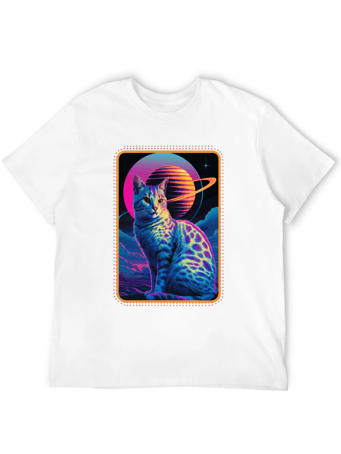 Retro Space Cat Graphic Tee