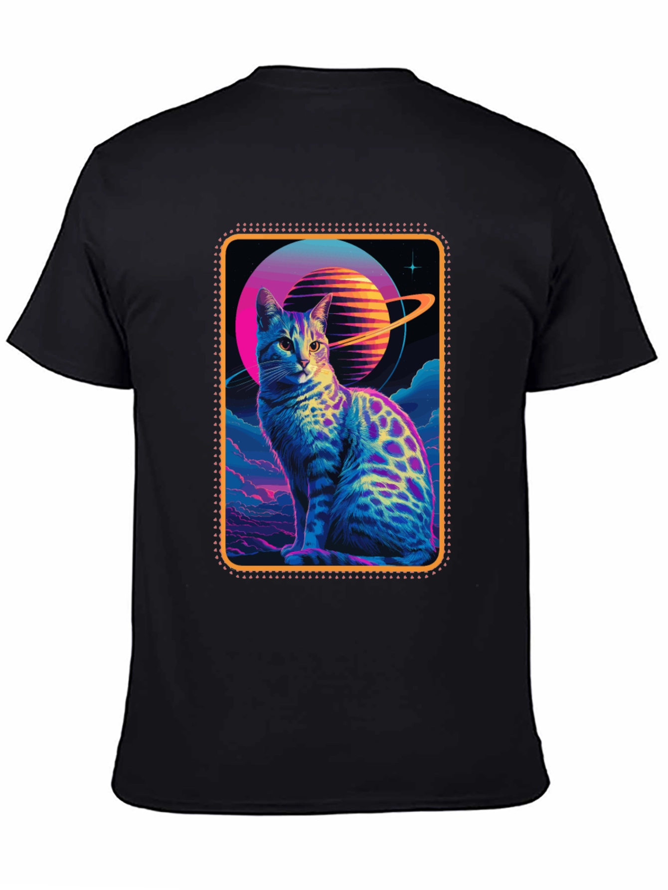 Retro Space Cat Graphic Tee