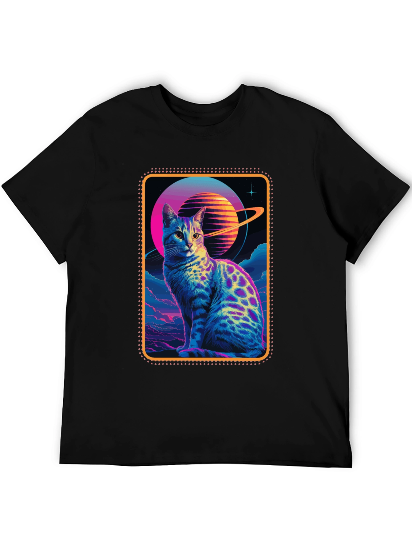 Retro Space Cat Graphic Tee